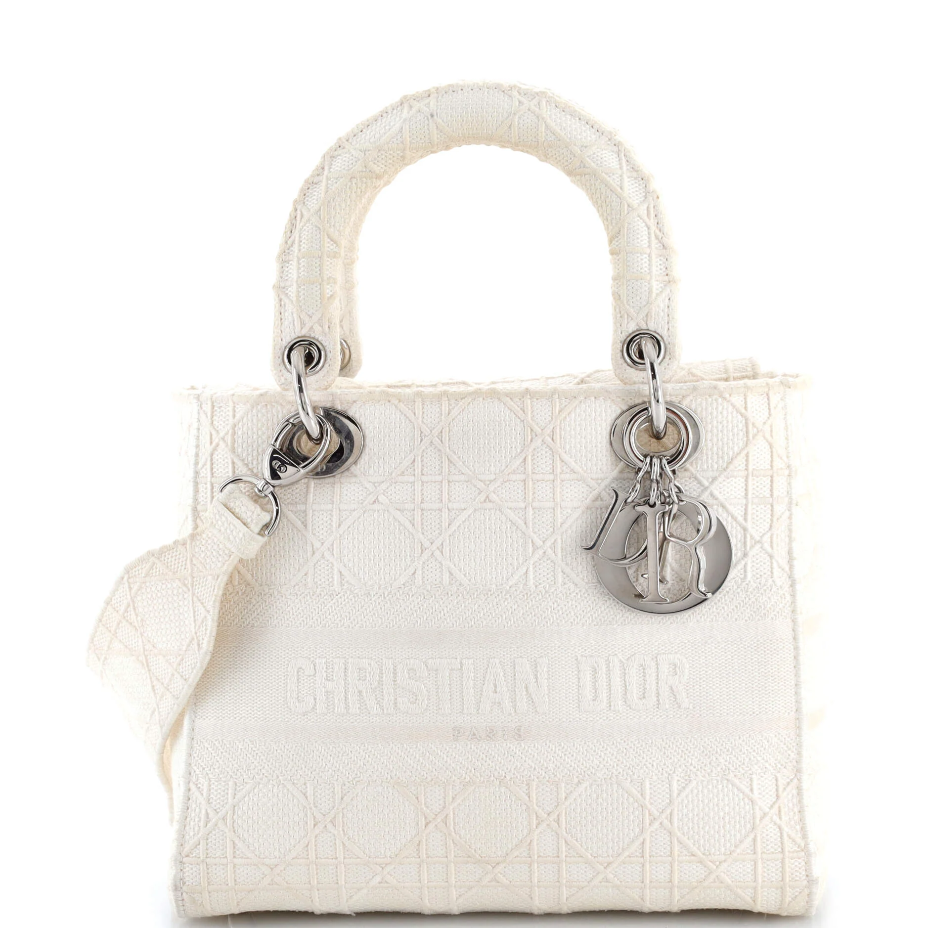 Lady D-Lite Bag Cannage Embroidered Canvas Medium