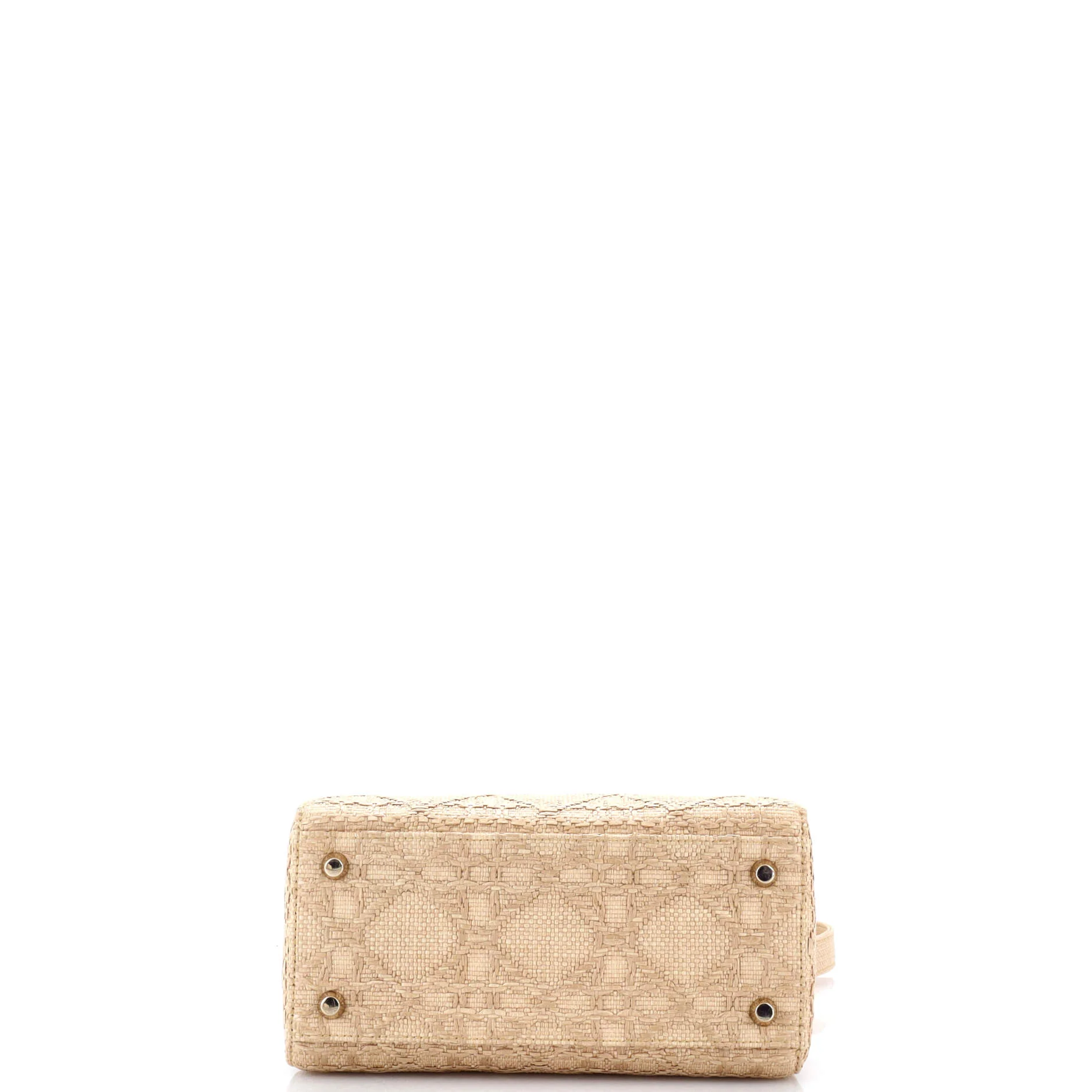 Lady D-Lite Bag Cannage Embroidered Raffia Medium - Image 4