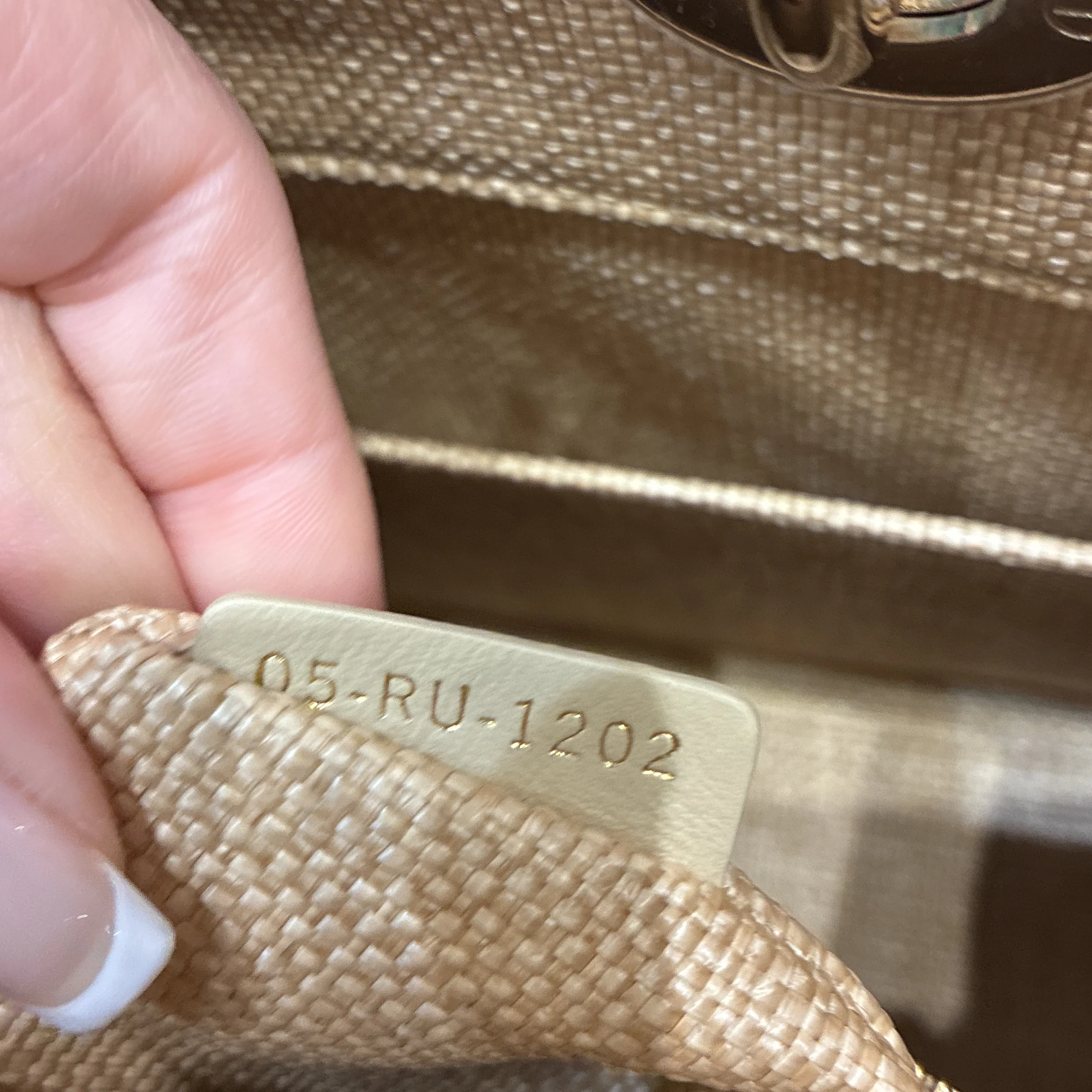 Lady D-Lite Bag Cannage Embroidered Raffia Medium - Image 6