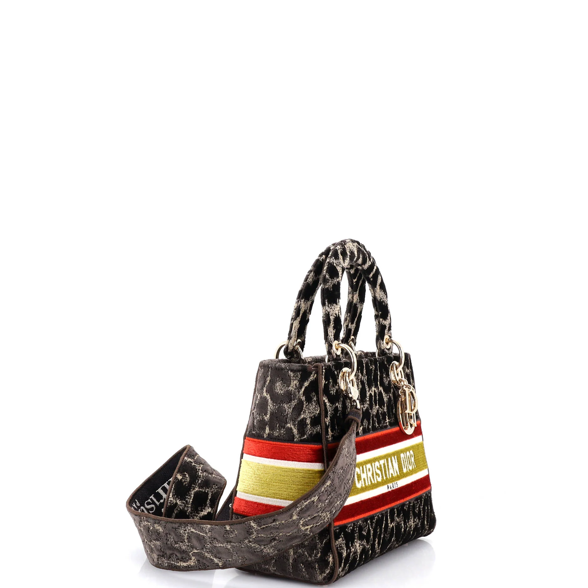 Lady D-Lite Bag Mizza Embroidered Velvet Medium - Image 2
