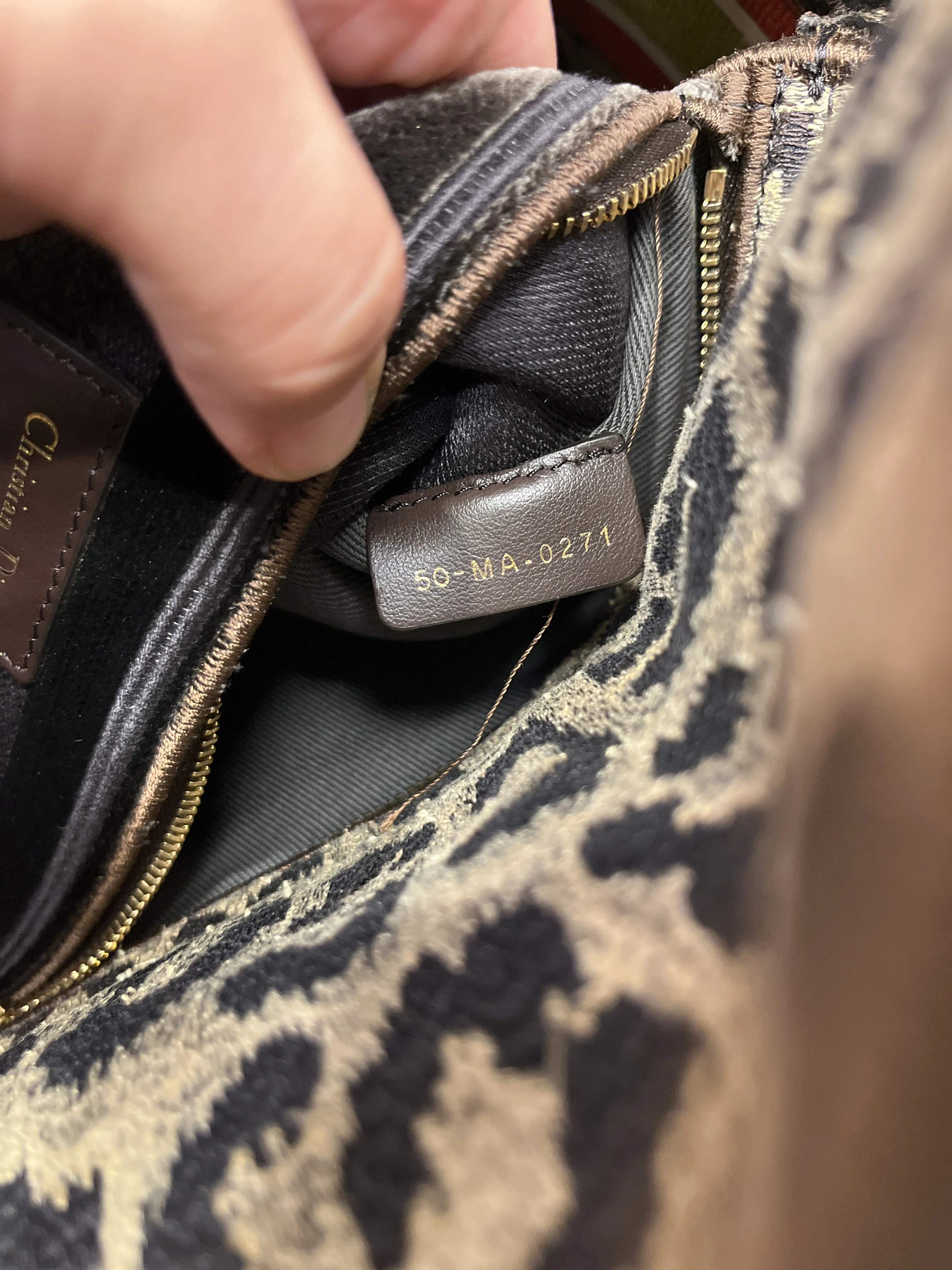 Lady D-Lite Bag Mizza Embroidered Velvet Medium - Image 6