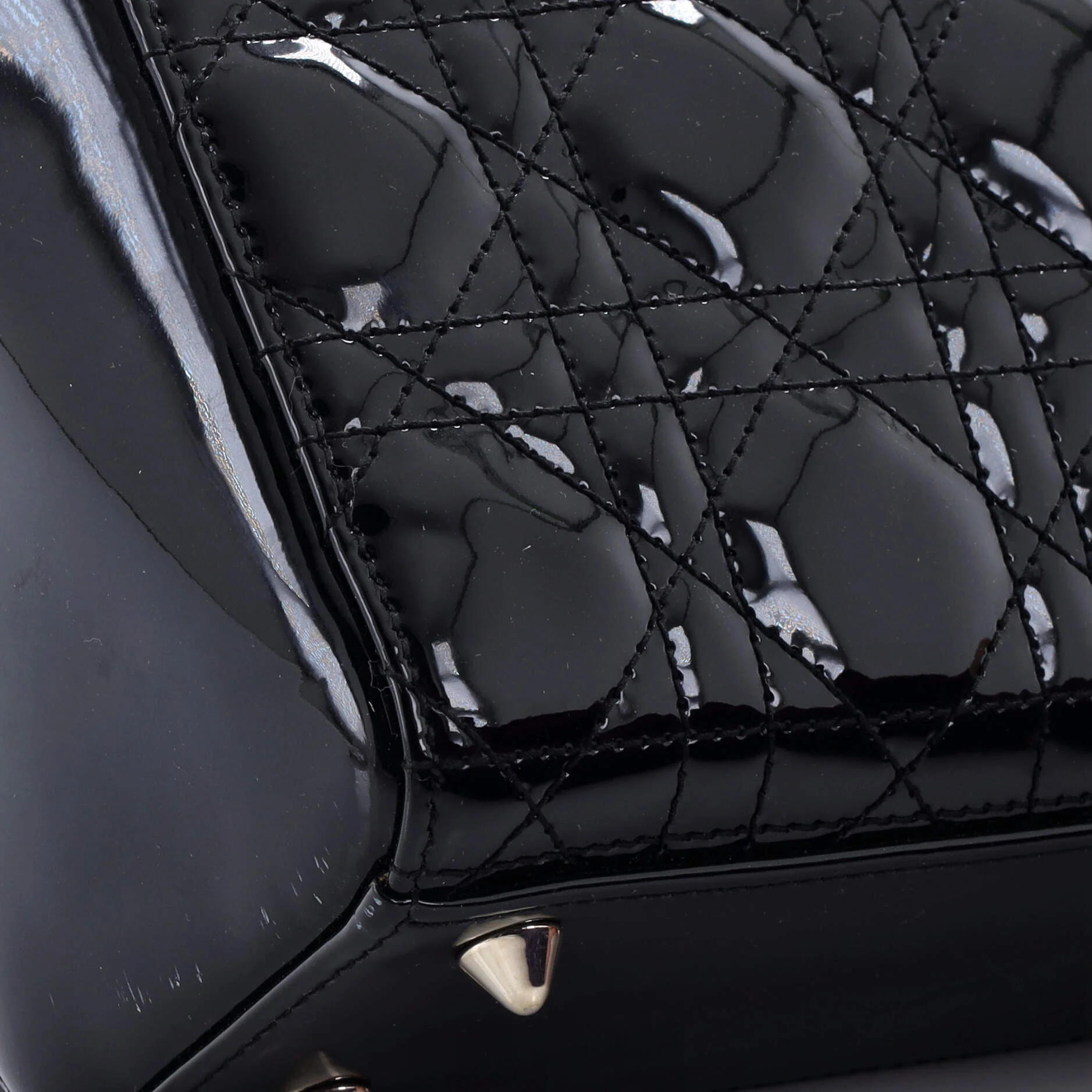Lady Dior Bag Cannage Quilt Patent Small - Image 6