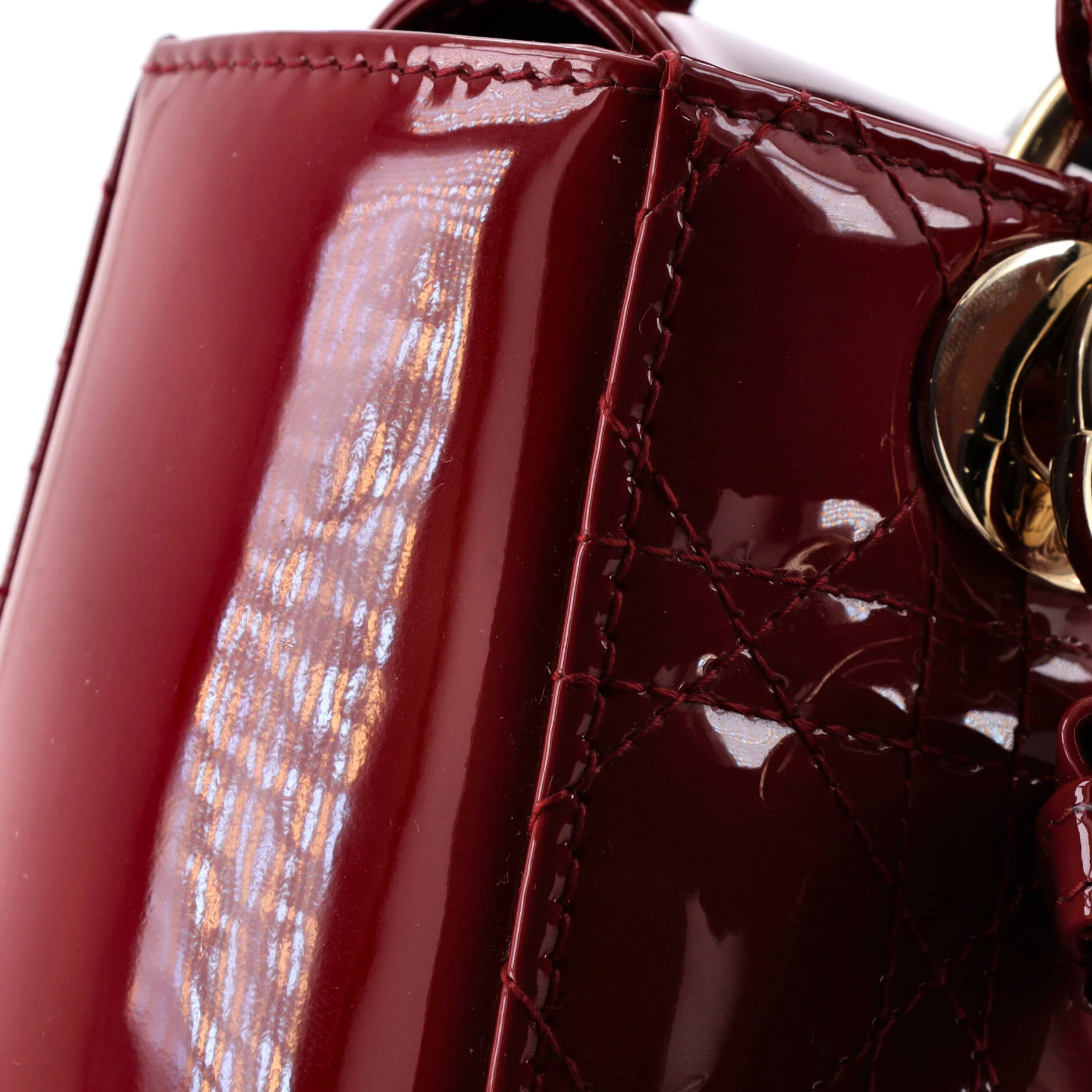 Lady Dior Bag Cannage Quilt Patent Small - Image 6