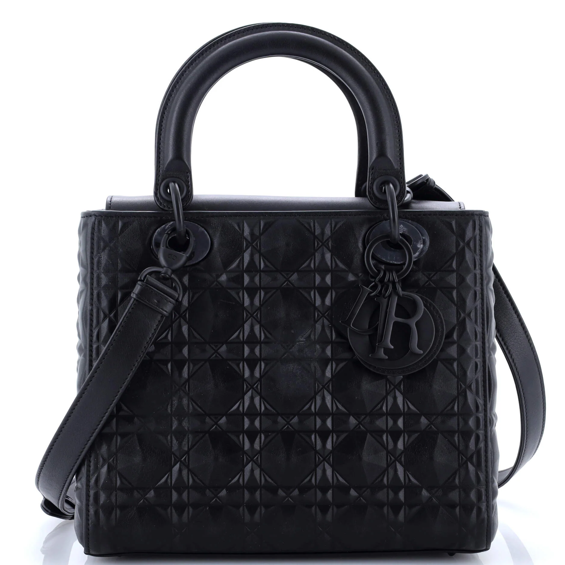 Lady Dior Bag Diamond Motif Cannage Calfskin Medium