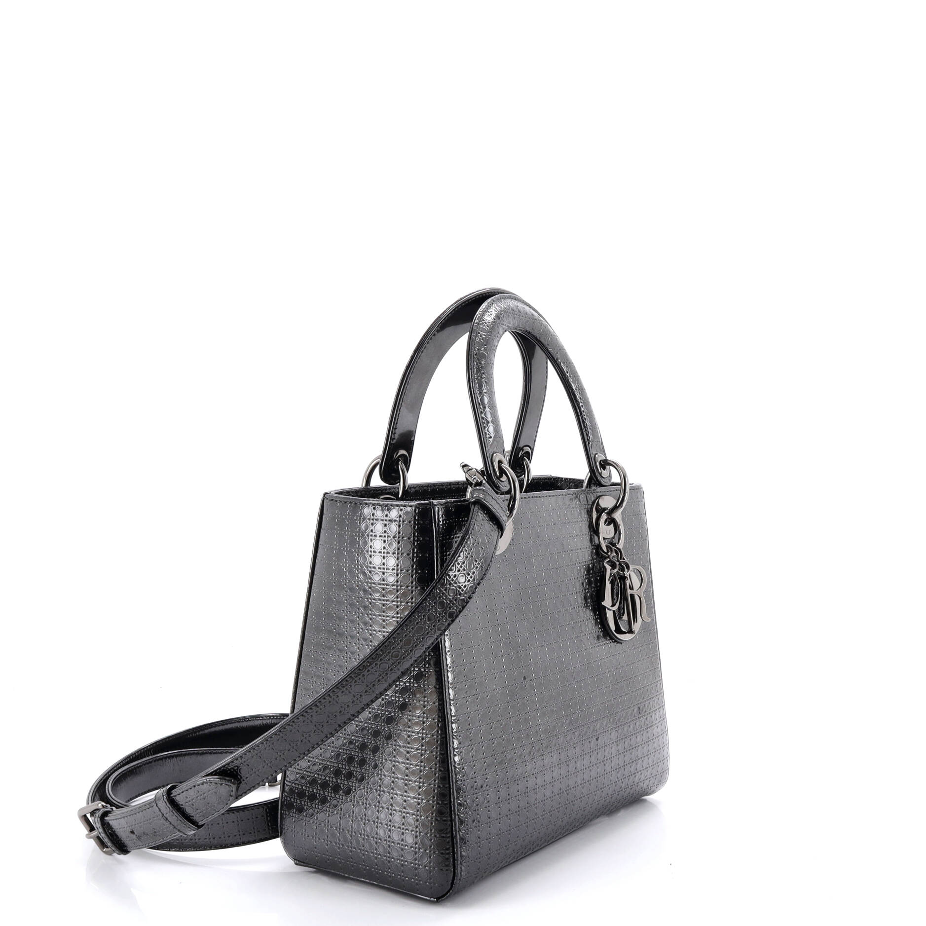 Lady Dior Bag Micro Cannage Metallic Calfskin Medium - Image 2