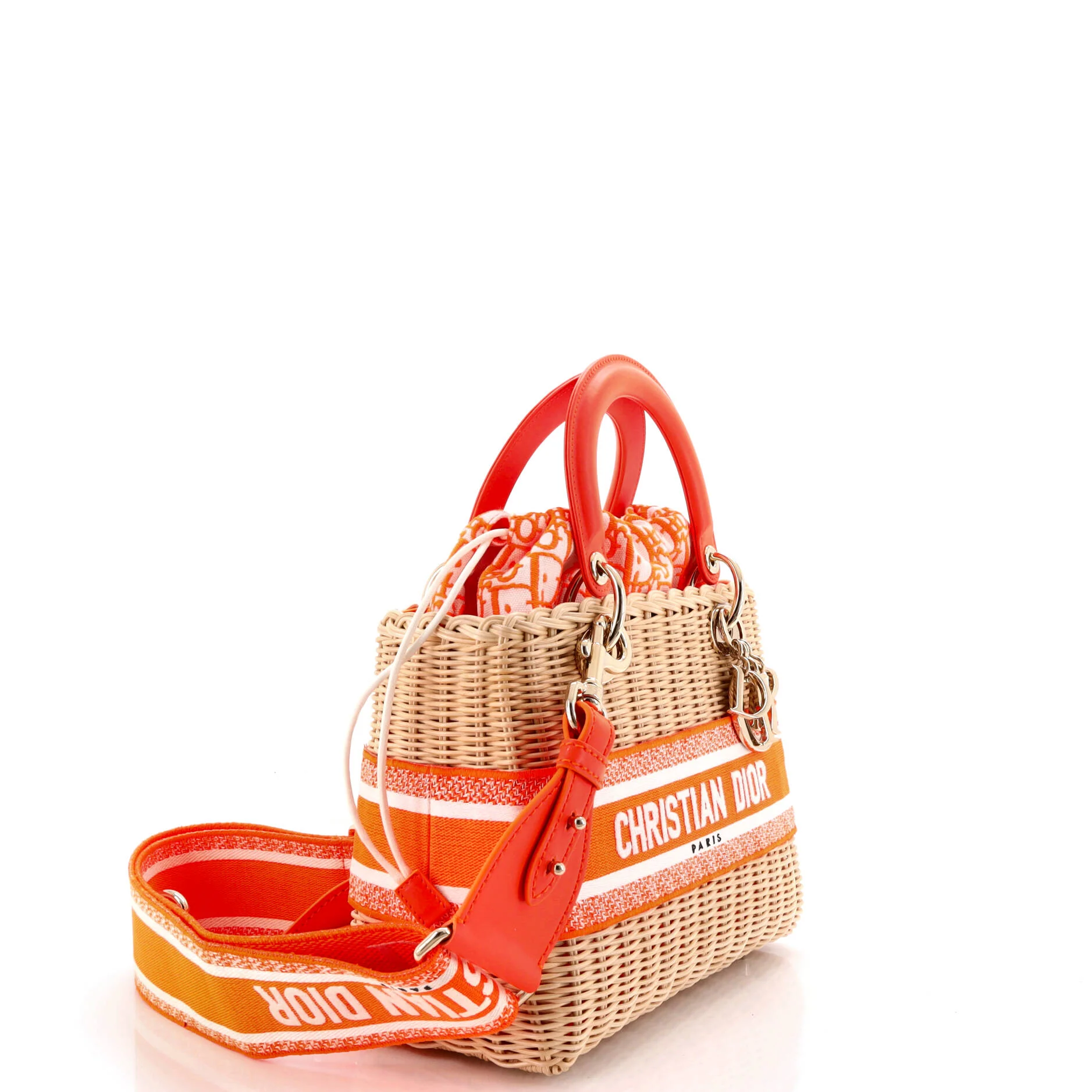 Lady Dior Bag Wicker and Oblique Canvas Medium - Image 2