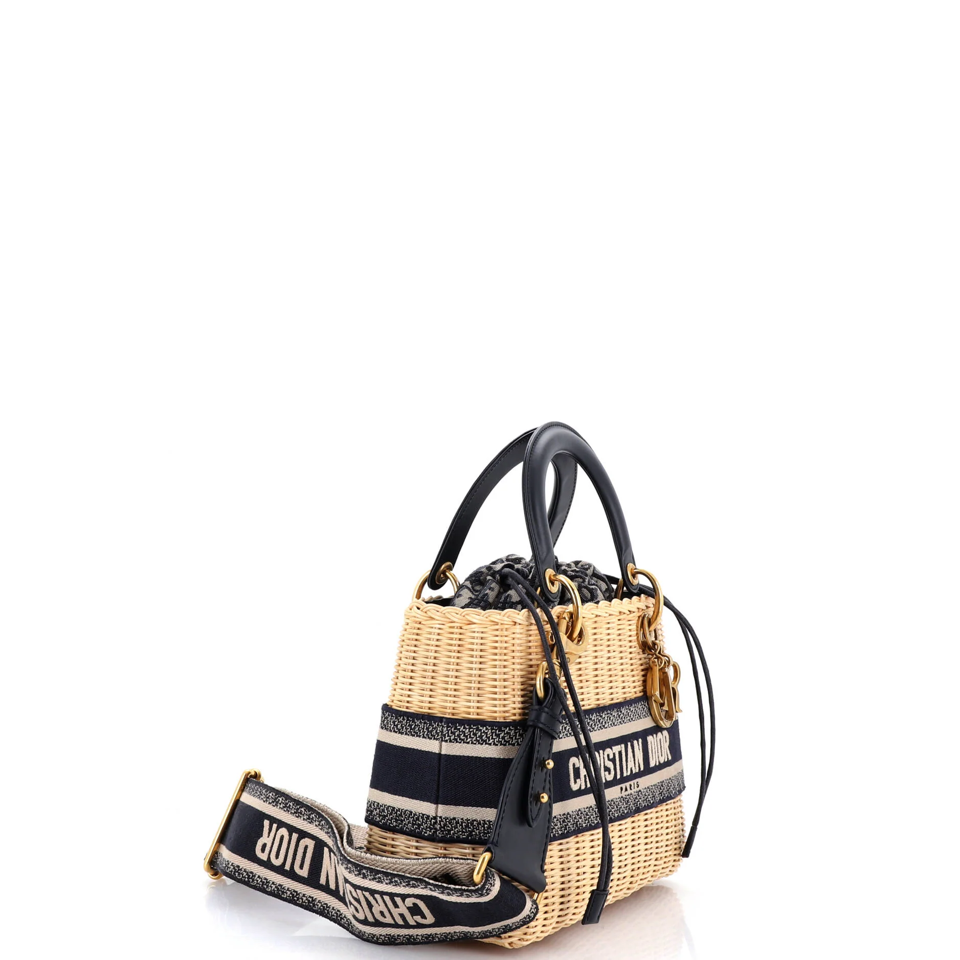 Lady Dior Bag Wicker and Oblique Canvas Medium - Image 2