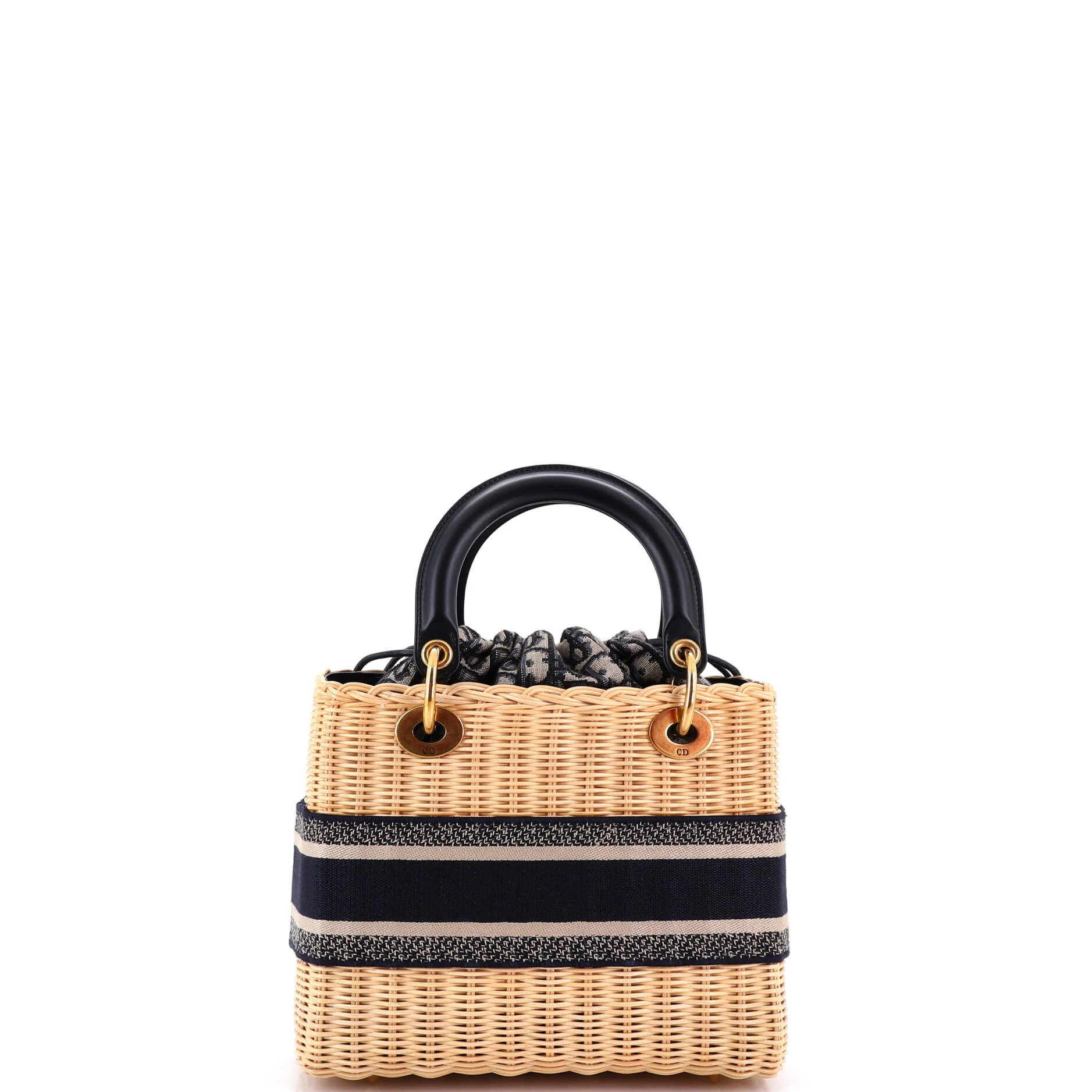 Lady Dior Bag Wicker and Oblique Canvas Medium - Image 3