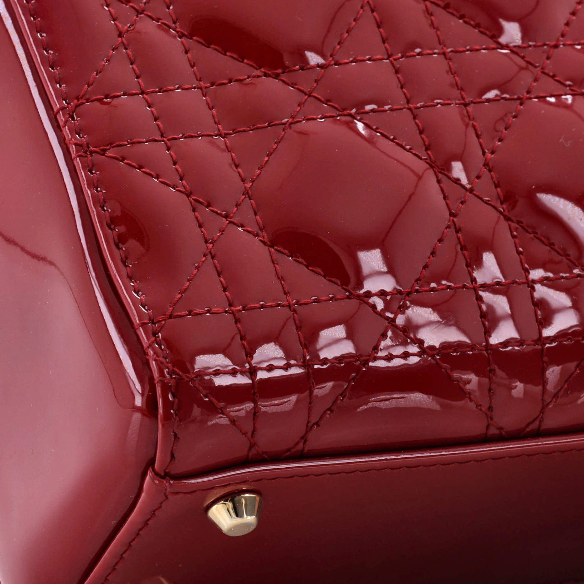 Lady Dior Chain Bag Cannage Quilt Patent Mini - Image 6