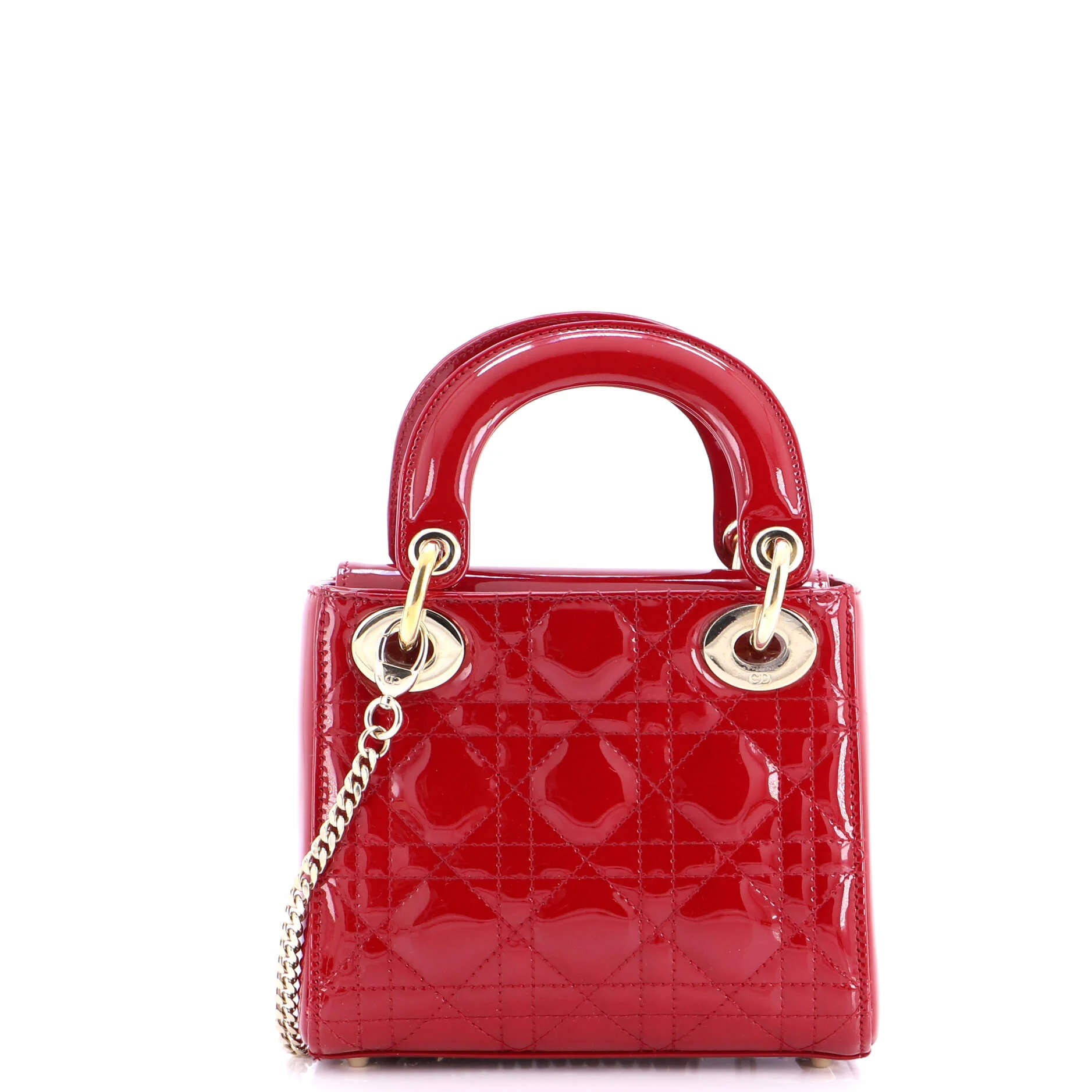 Lady Dior Chain Bag Cannage Quilt Patent Mini - Image 3