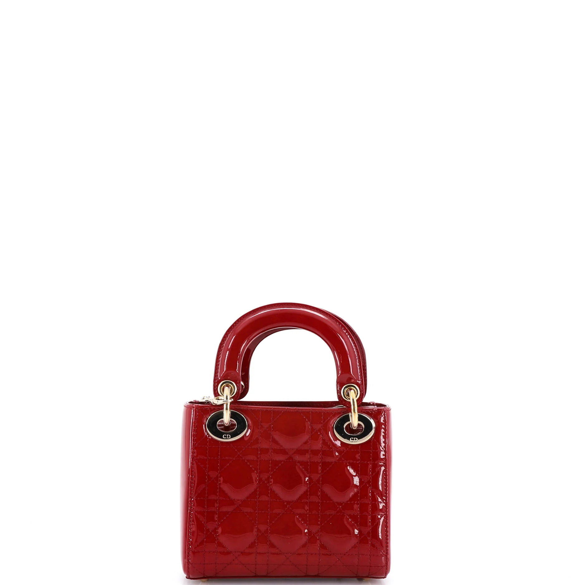 Lady Dior Chain Bag Cannage Quilt Patent Mini - Image 3