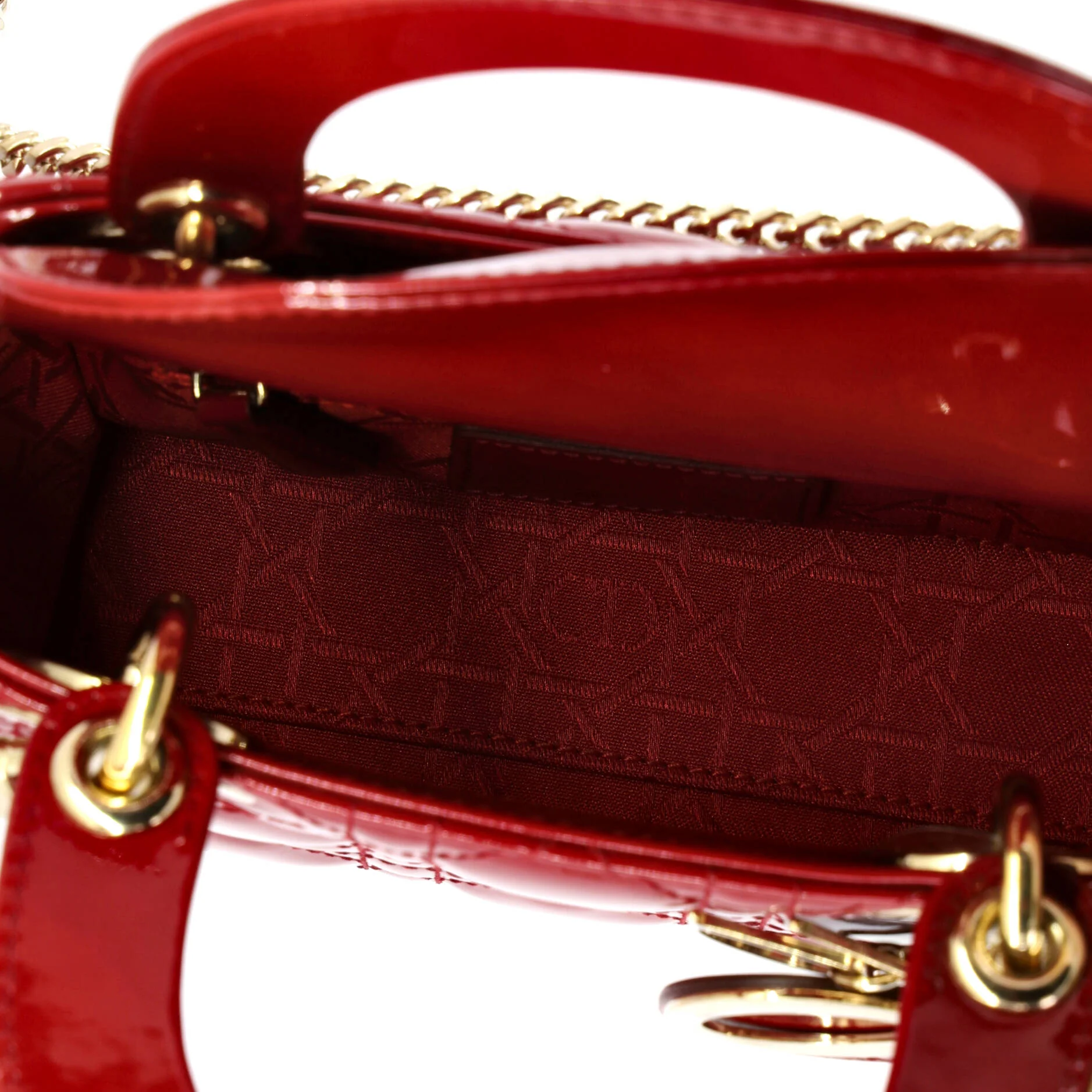 Lady Dior Chain Bag Cannage Quilt Patent Mini - Image 5