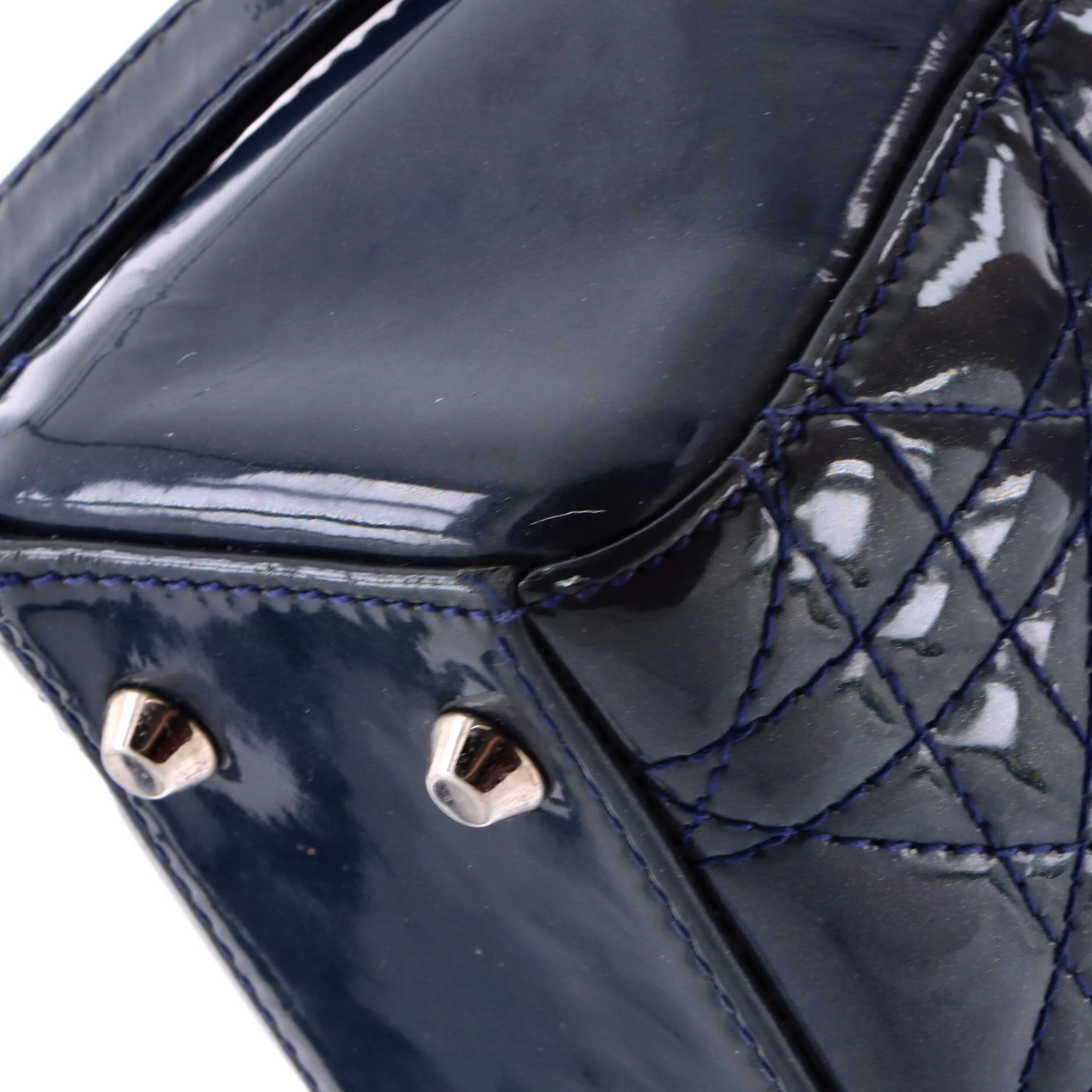 Lady Dior Chain Bag Cannage Quilt Patent Mini - Image 6