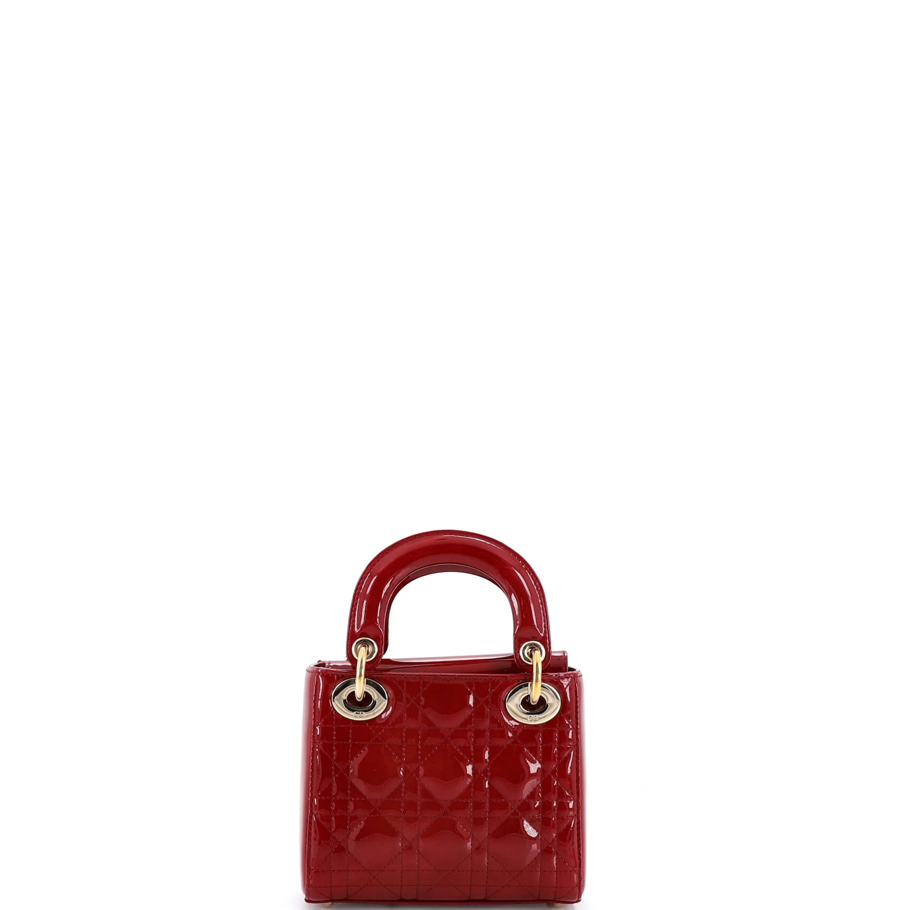 Lady Dior Chain Bag Cannage Quilt Patent Mini - Image 3