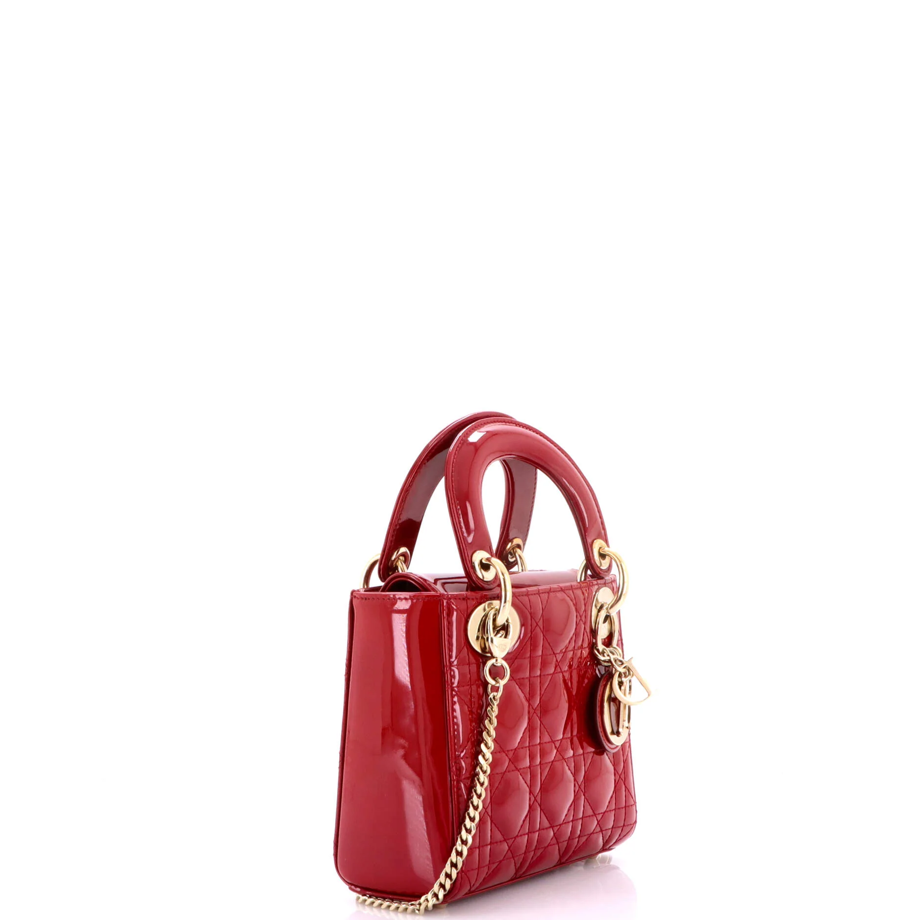 Lady Dior Chain Bag Cannage Quilt Patent Mini - Image 2