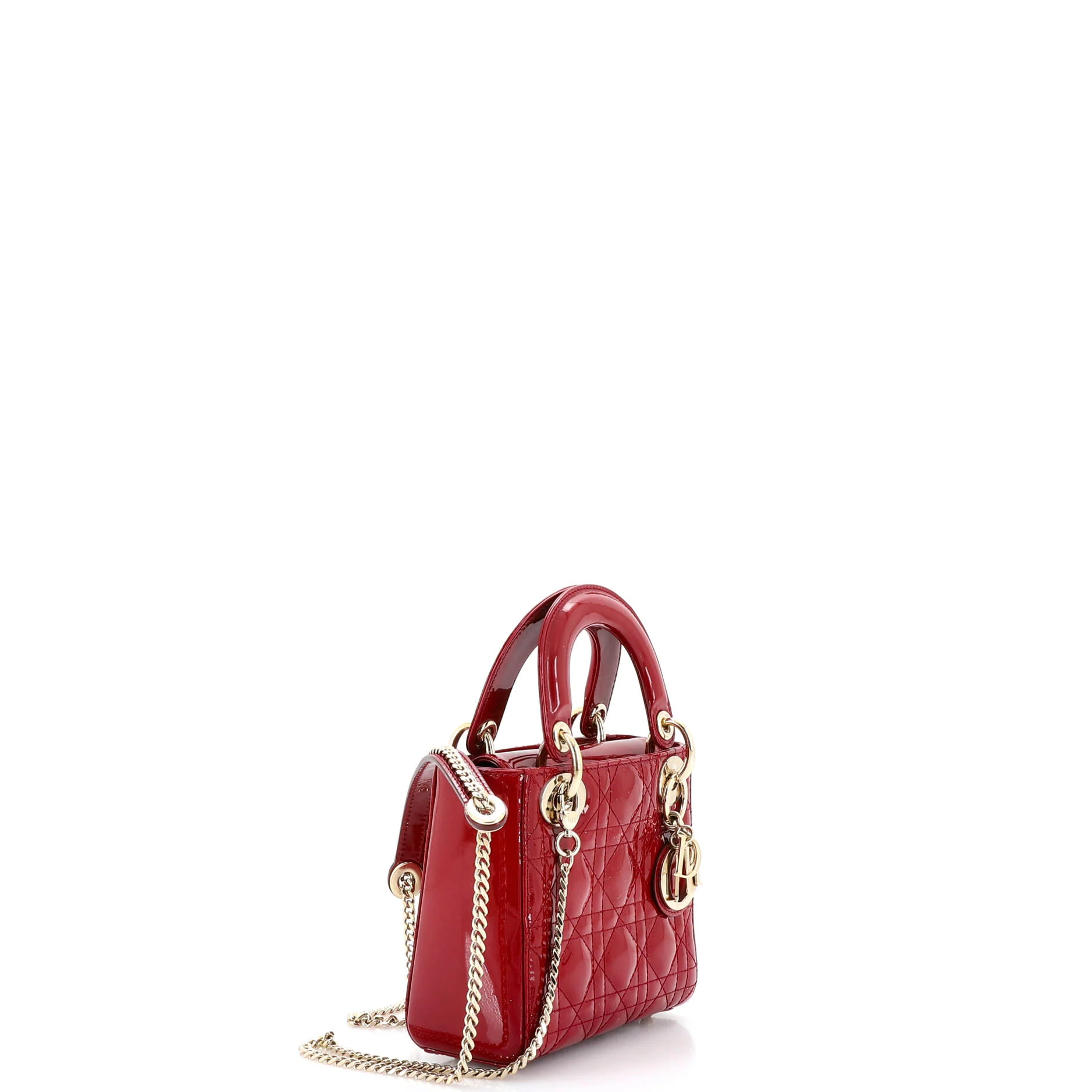 Lady Dior Chain Bag Cannage Quilt Patent Mini - Image 2