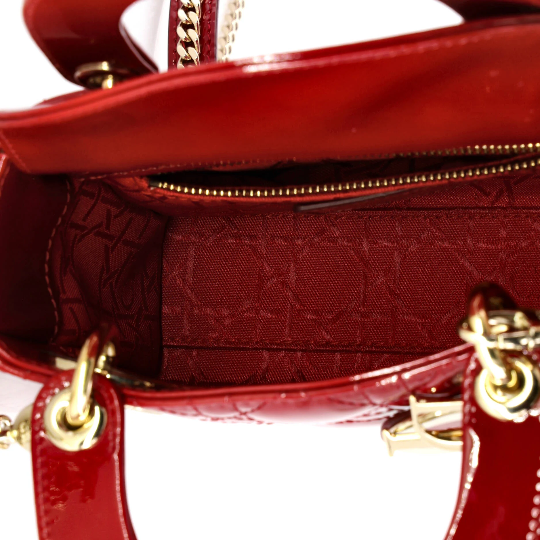Lady Dior Chain Bag Cannage Quilt Patent Mini - Image 5