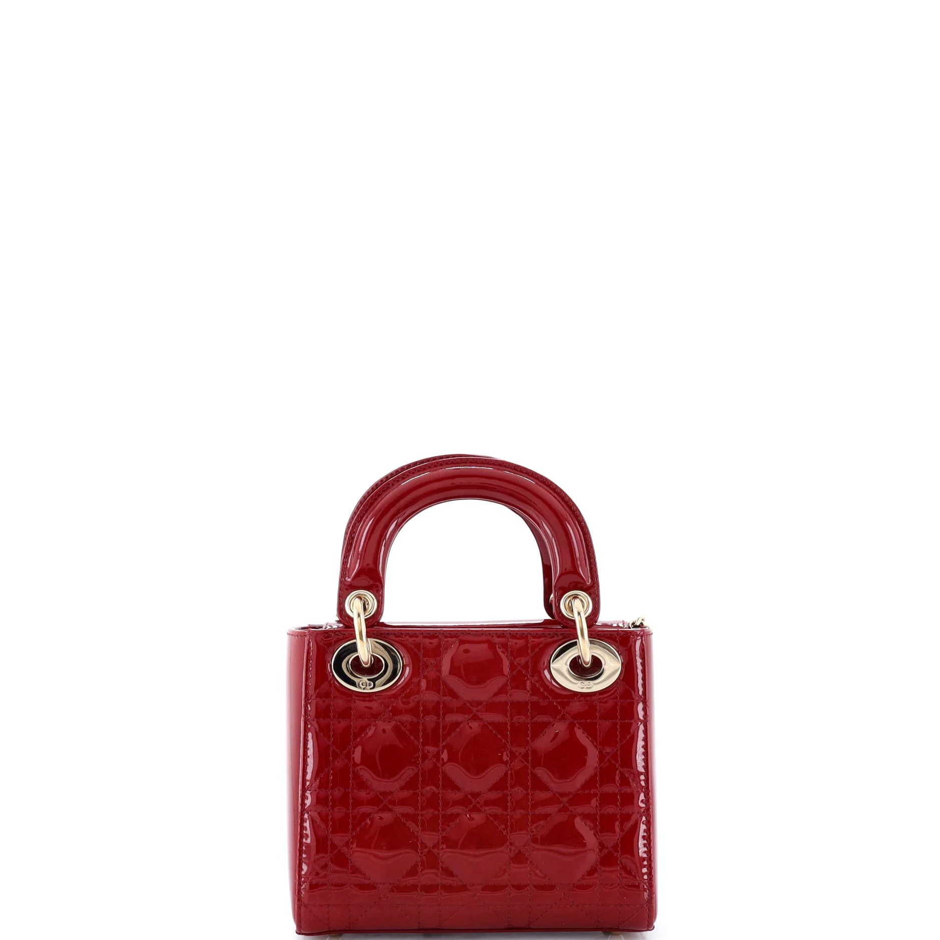 Lady Dior Chain Bag Cannage Quilt Patent Mini - Image 3
