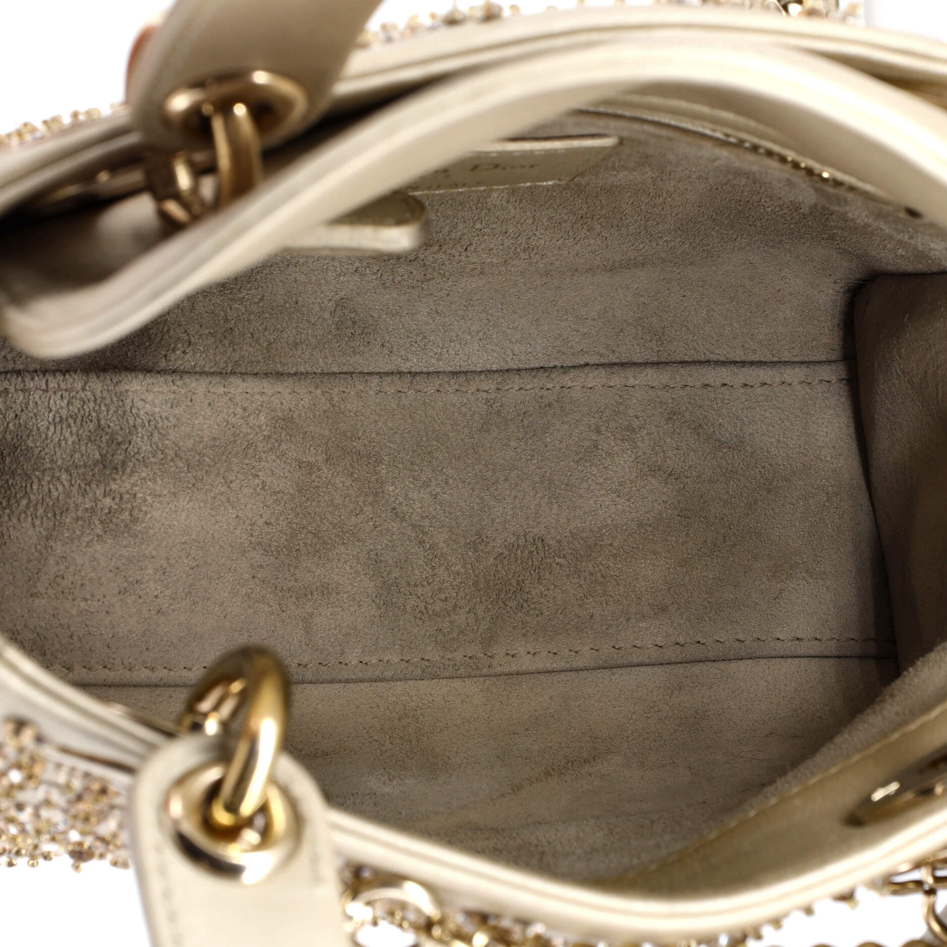 Lady Dior Chain Bag Crystal Embellished Cannage Quilt Leather Mini - Image 5