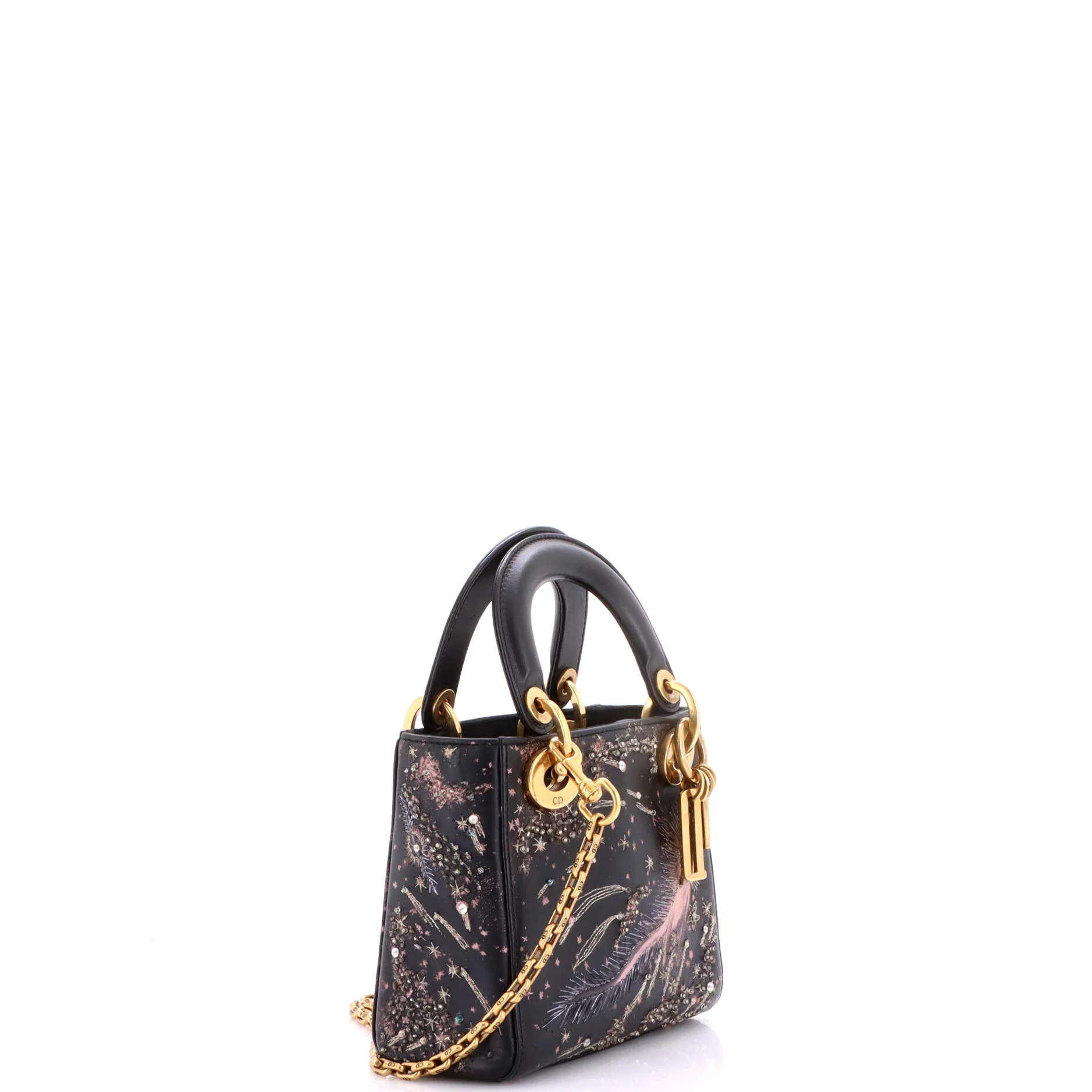 Lady Dior Chain Bag Embroidered Calfskin Mini - Image 2