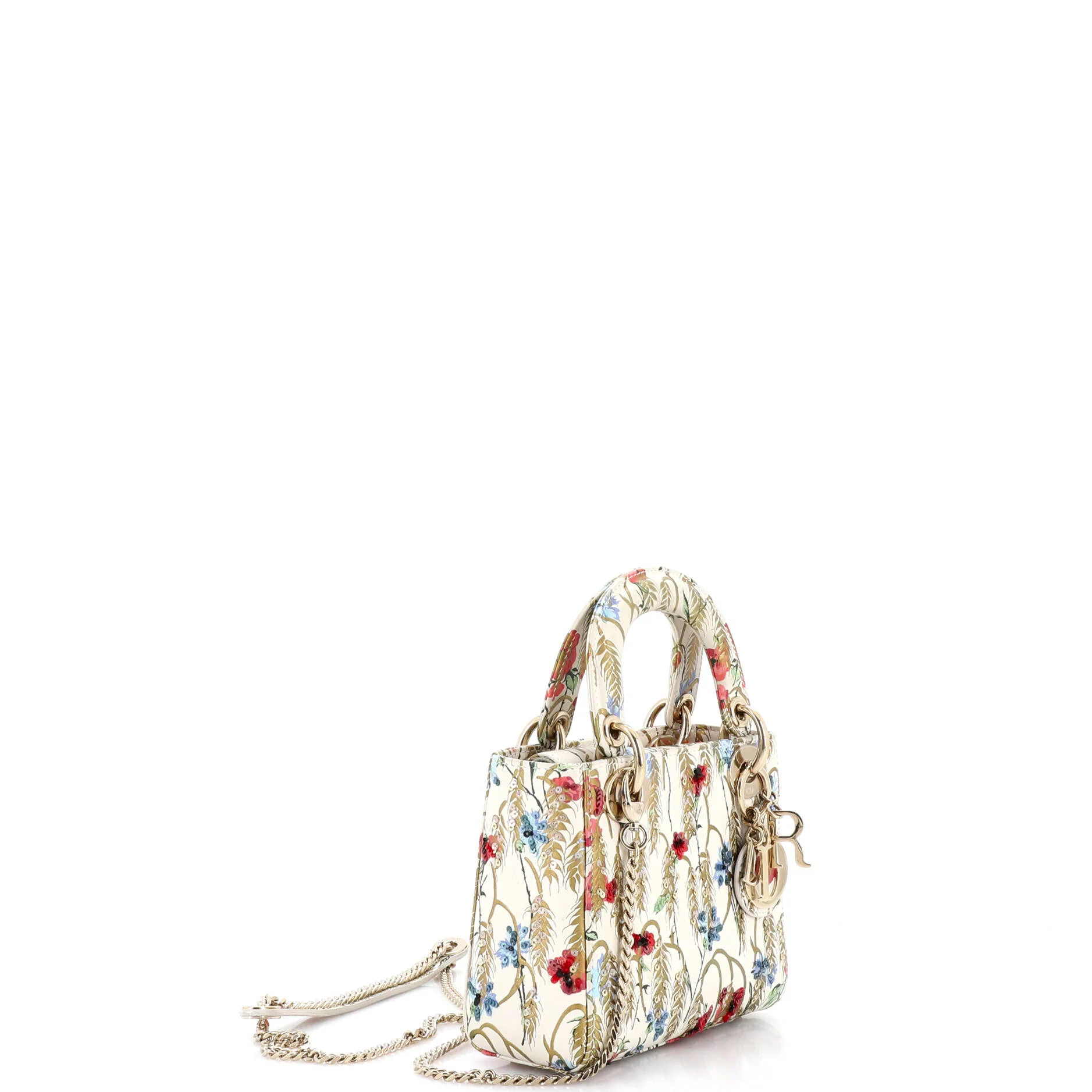 Lady Dior Chain Bag Embroidered Printed Calfskin Mini - Image 2