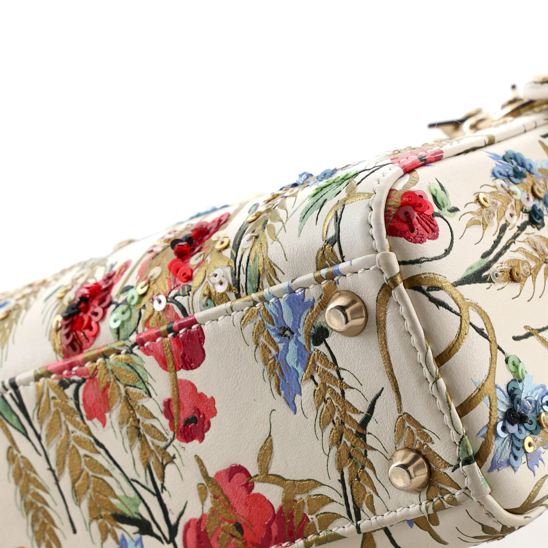 Lady Dior Chain Bag Embroidered Printed Calfskin Mini - Image 7