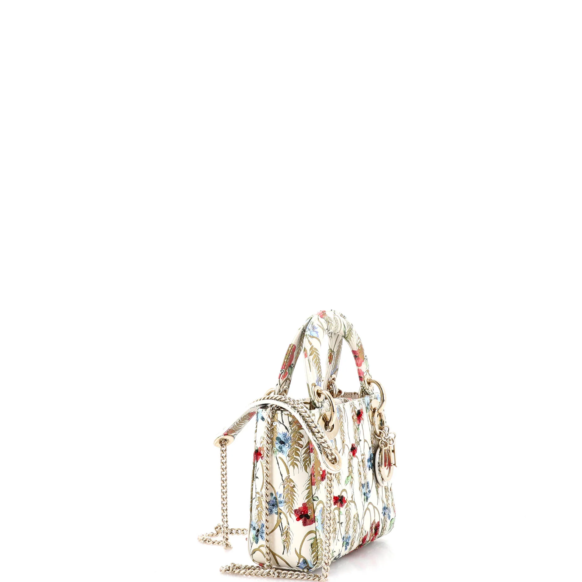 Lady Dior Chain Bag Embroidered Printed Calfskin Mini - Image 2