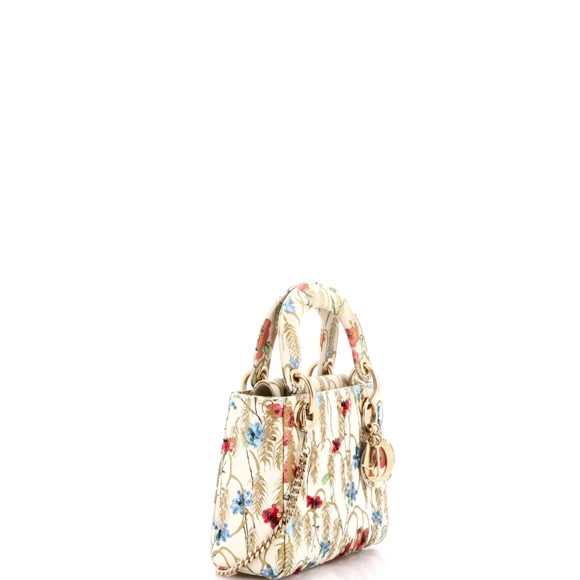 Lady Dior Chain Bag Embroidered Printed Calfskin Mini - Image 2