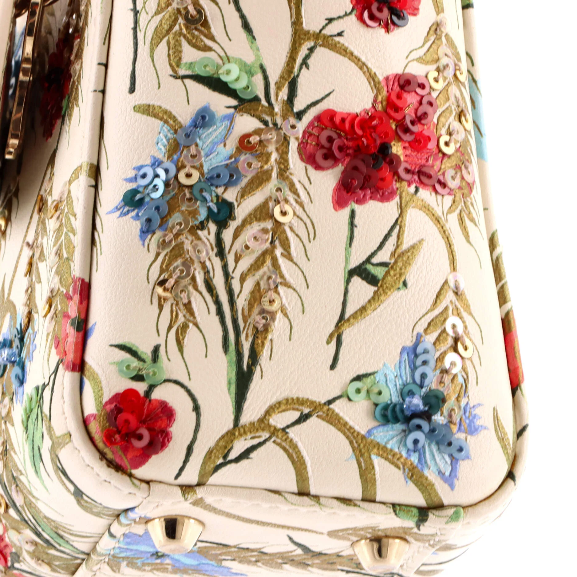 Lady Dior Chain Bag Embroidered Printed Calfskin Mini - Image 7