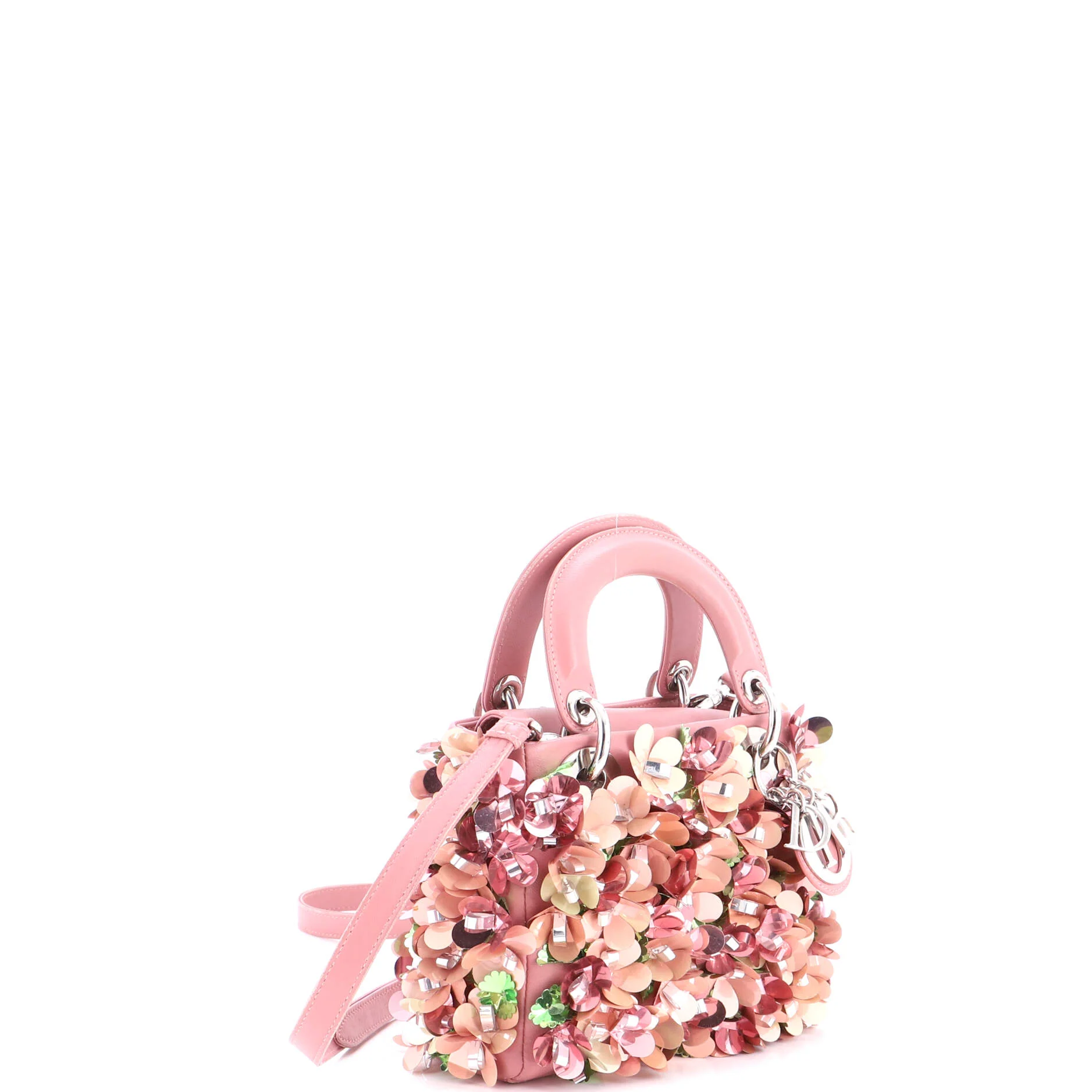 Lady Dior Flower Charm Bag Embellished Leather Mini - Image 2
