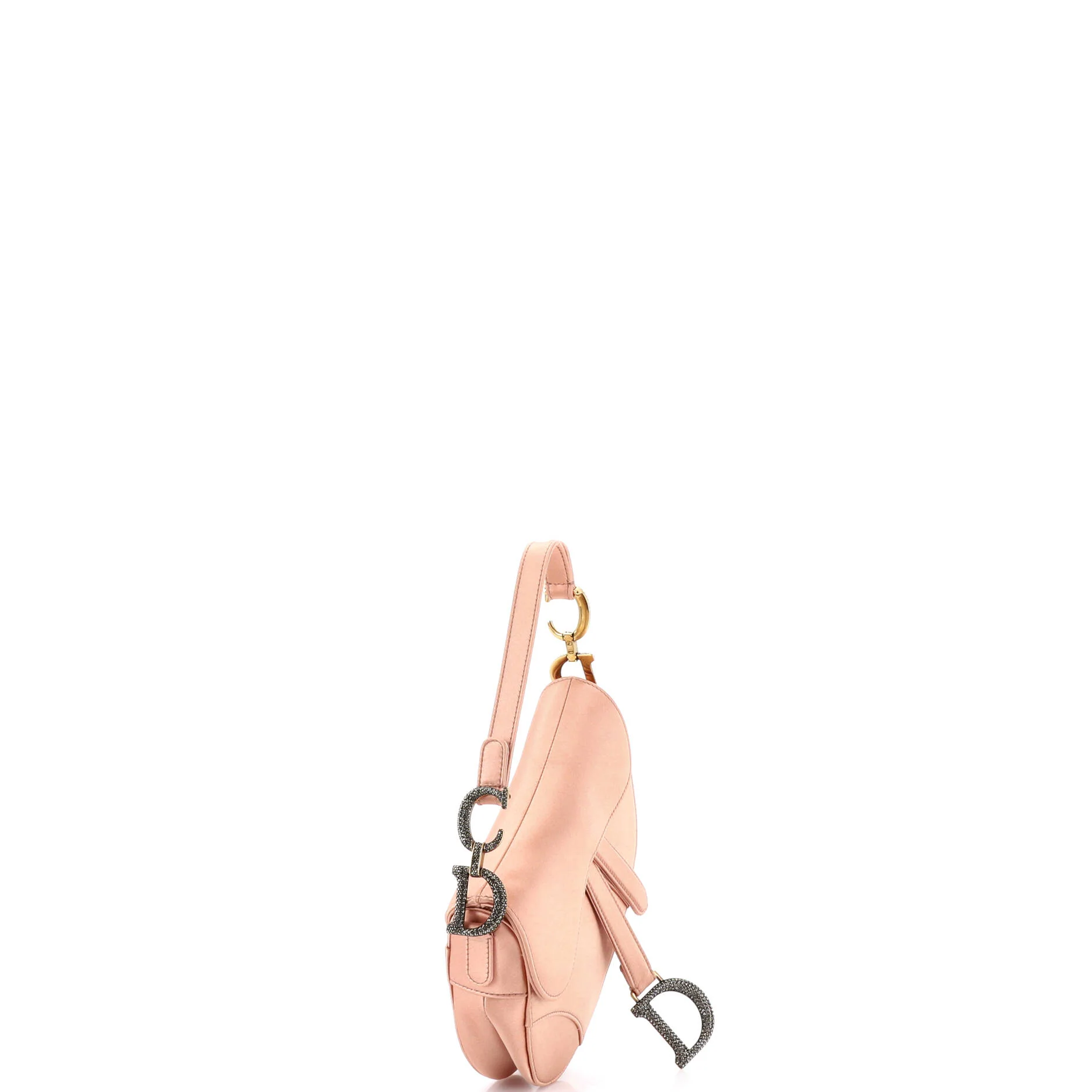 Saddle Handbag Satin with Crystals Mini - Image 2