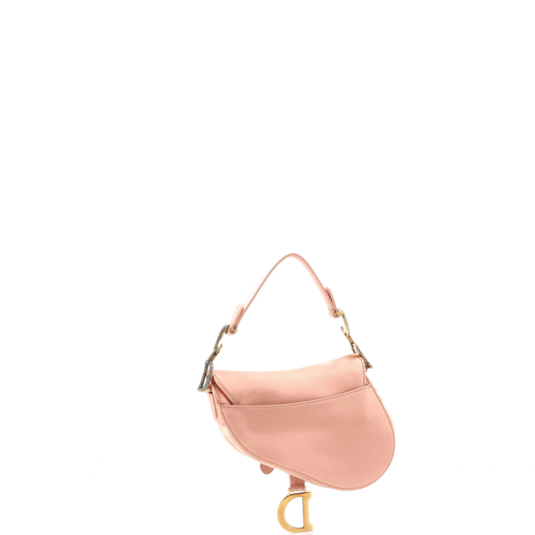 Saddle Handbag Satin with Crystals Mini - Image 3