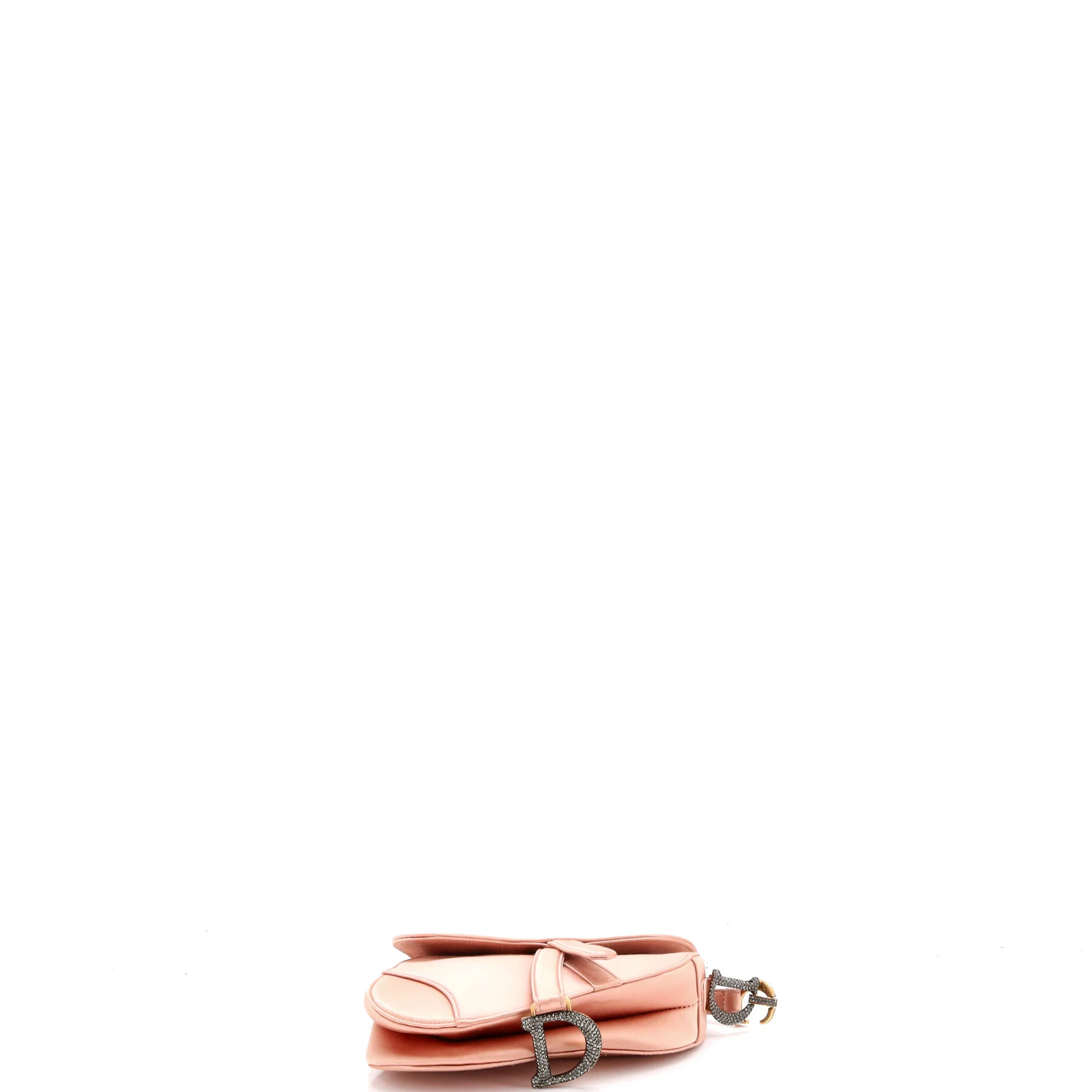 Saddle Handbag Satin with Crystals Mini - Image 4