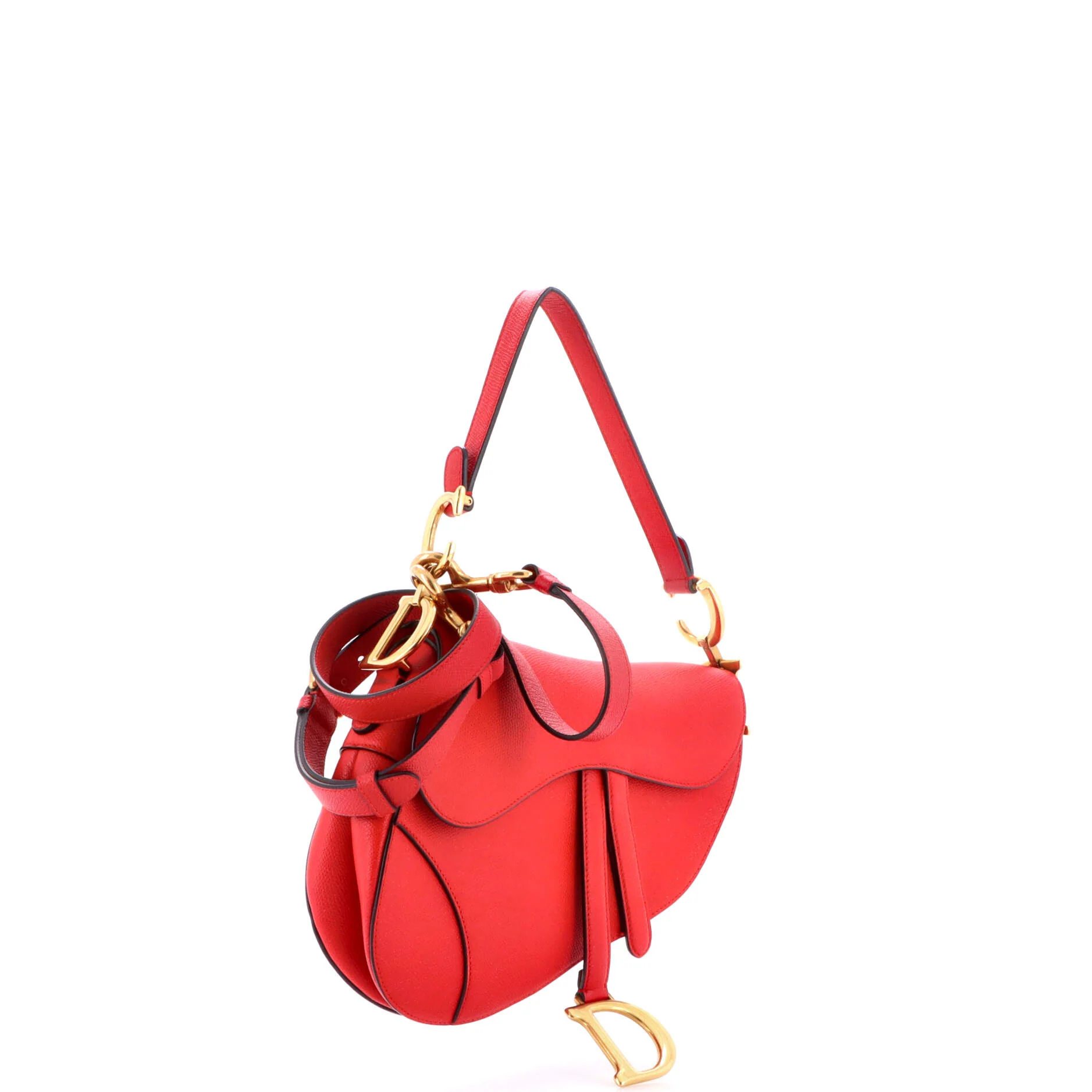 Saddle Handbag with Strap Leather Medium - Image 2
