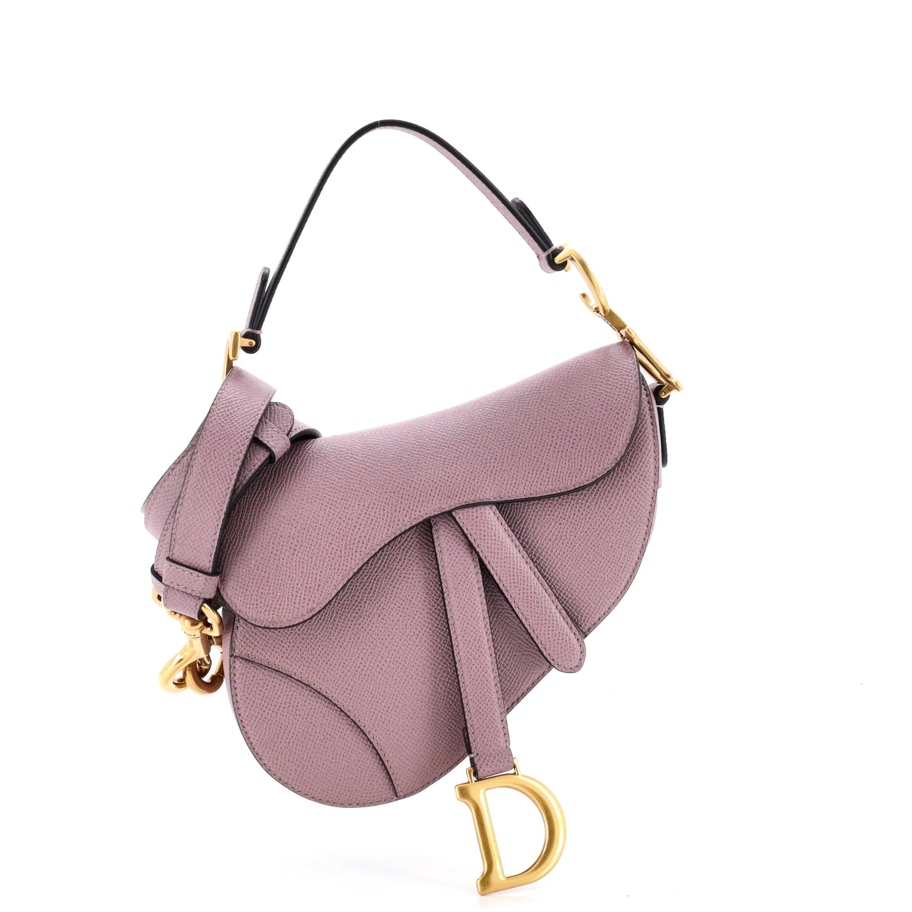 Saddle Handbag with Strap Leather Micro