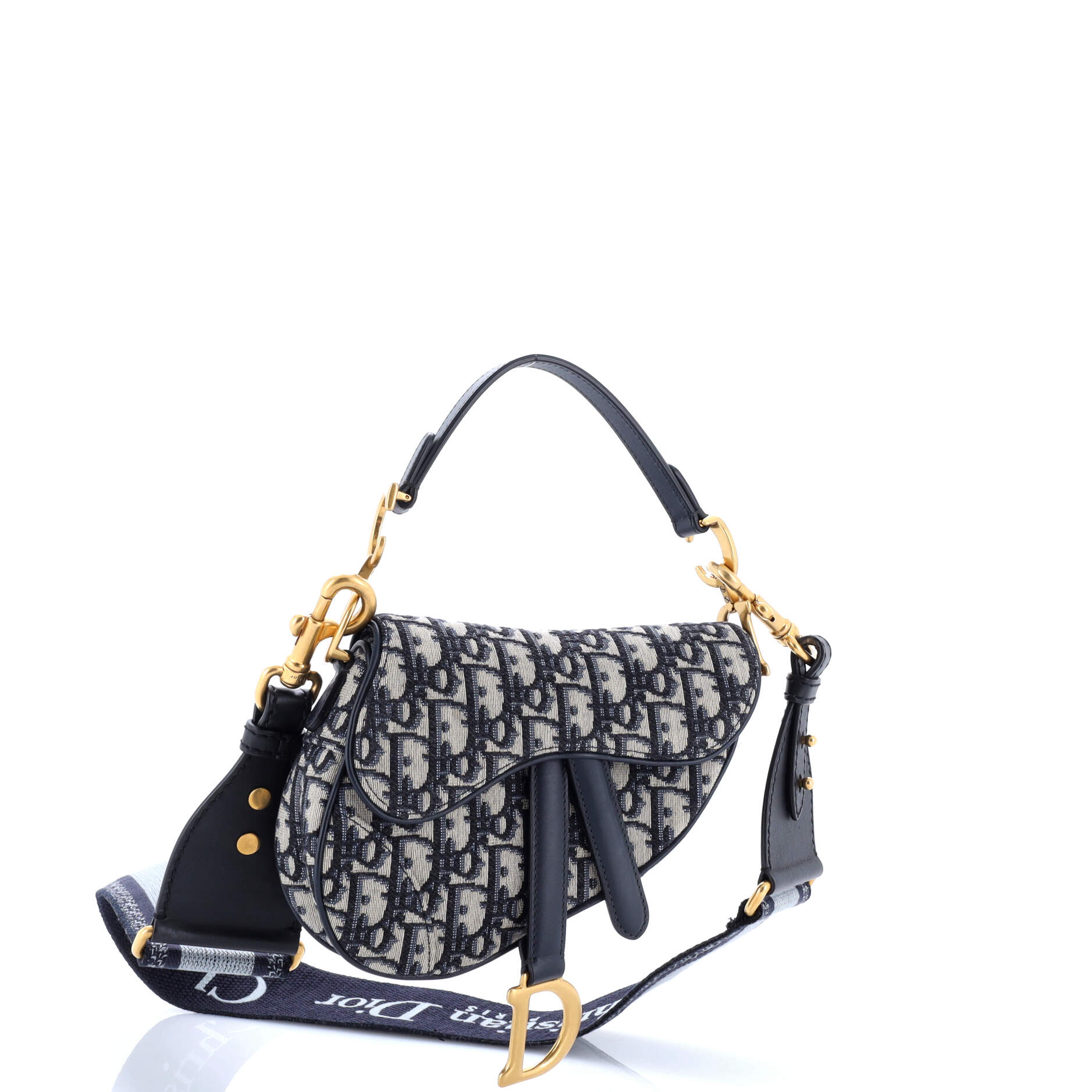 Saddle Handbag with Strap Oblique Canvas Mini - Image 2