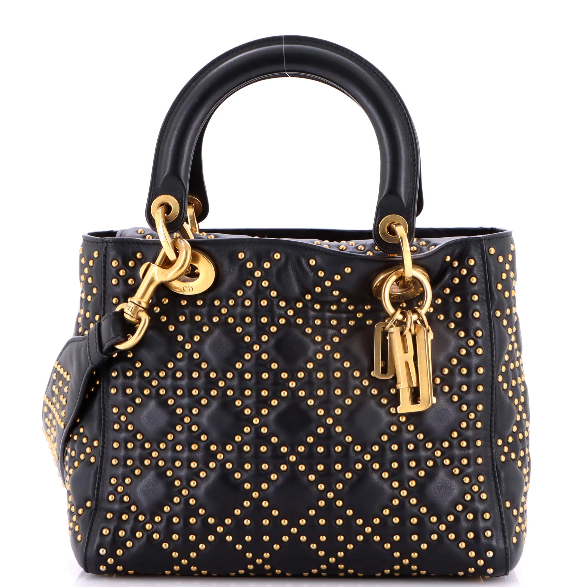 Supple Lady Dior Bag Cannage Studded Lambskin Medium