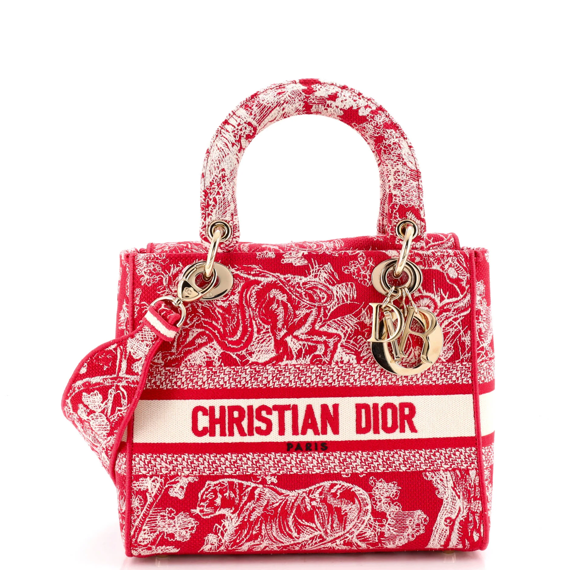 Toile de Jouy Lady D-Lite Bag Embroidered Canvas