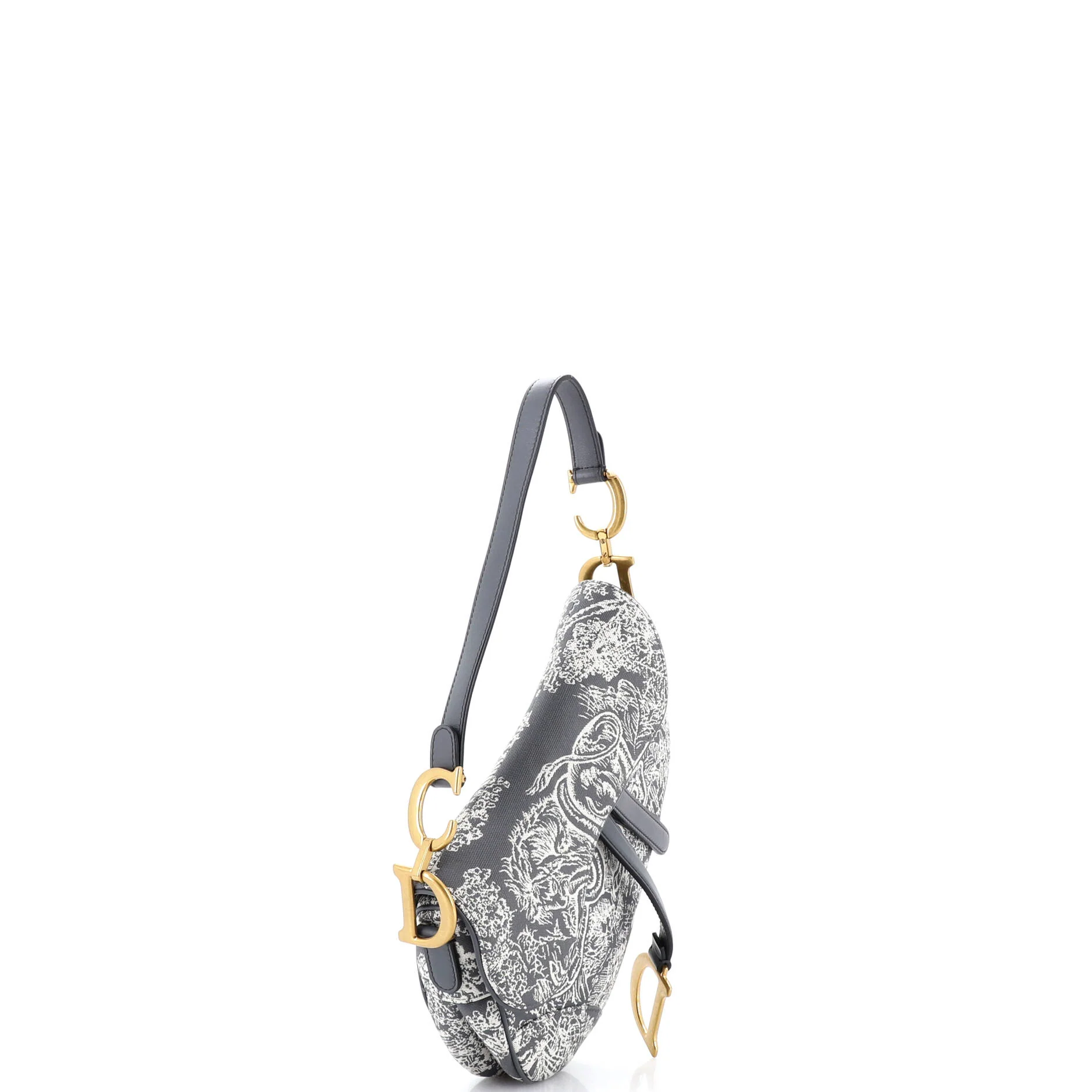 Toile De Jouy Saddle Bag Embroidered Canvas Medium - Image 2