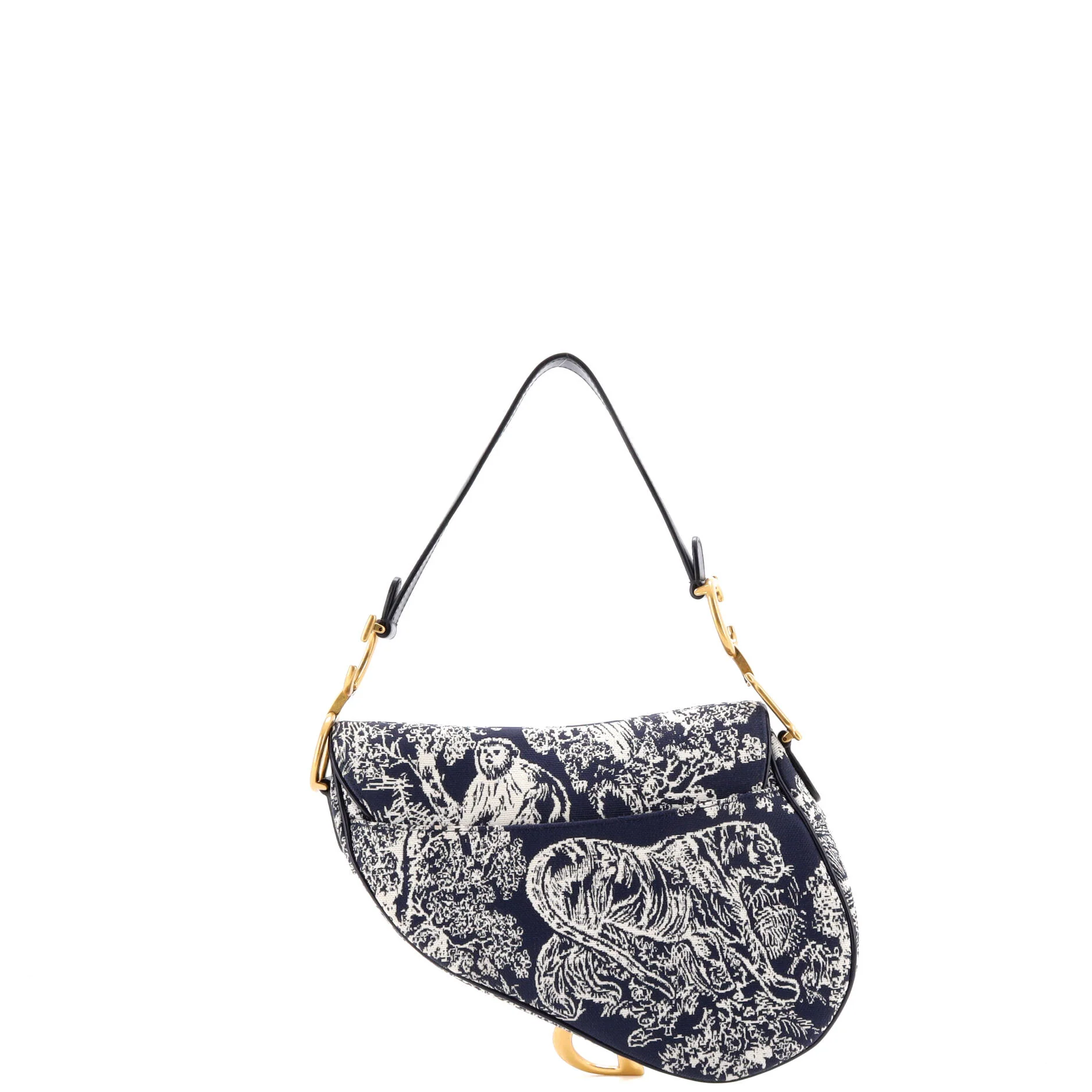 Toile De Jouy Saddle Bag Embroidered Canvas Medium - Image 3
