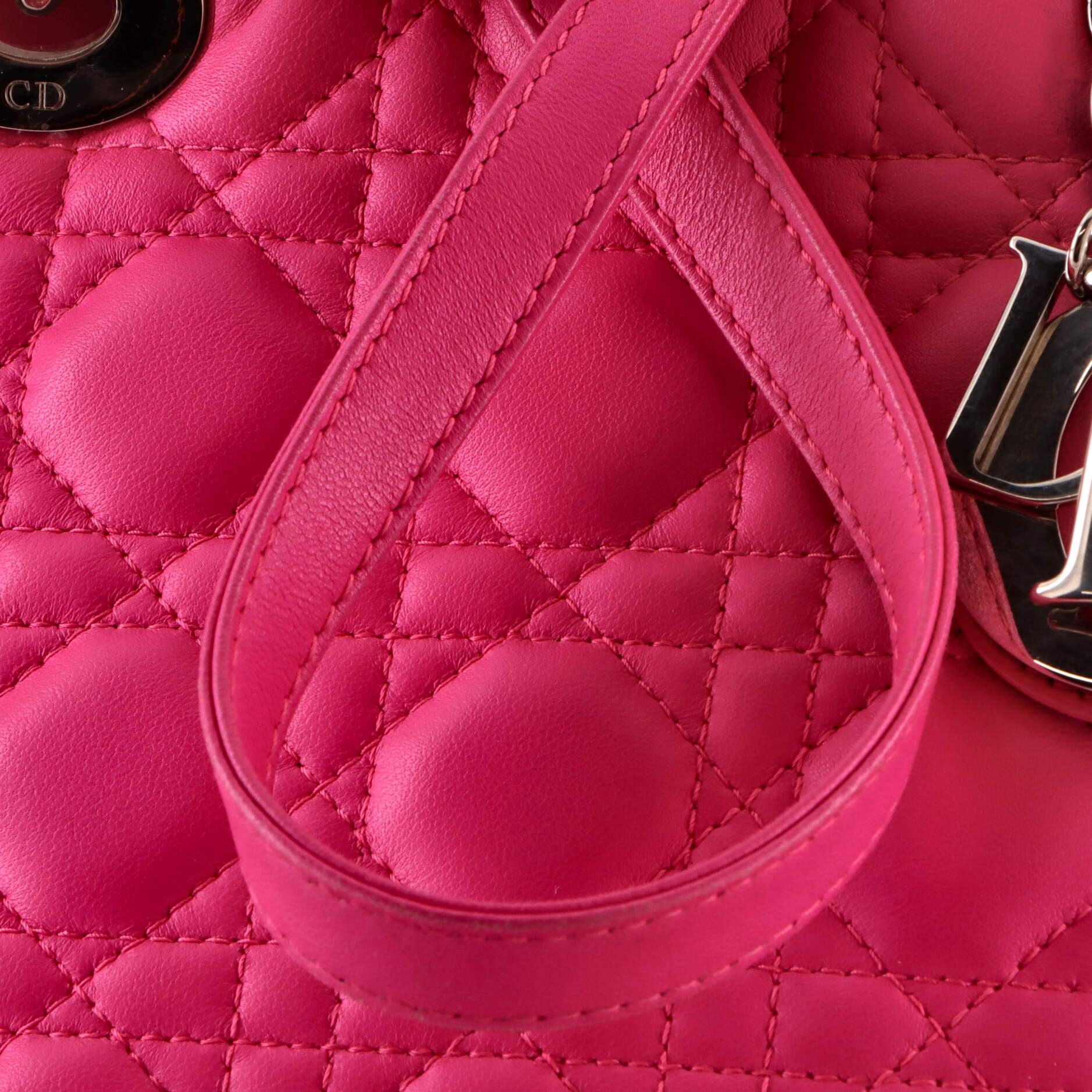 Vintage Lady Dior Bag Cannage Quilt Lambskin Large - Image 7