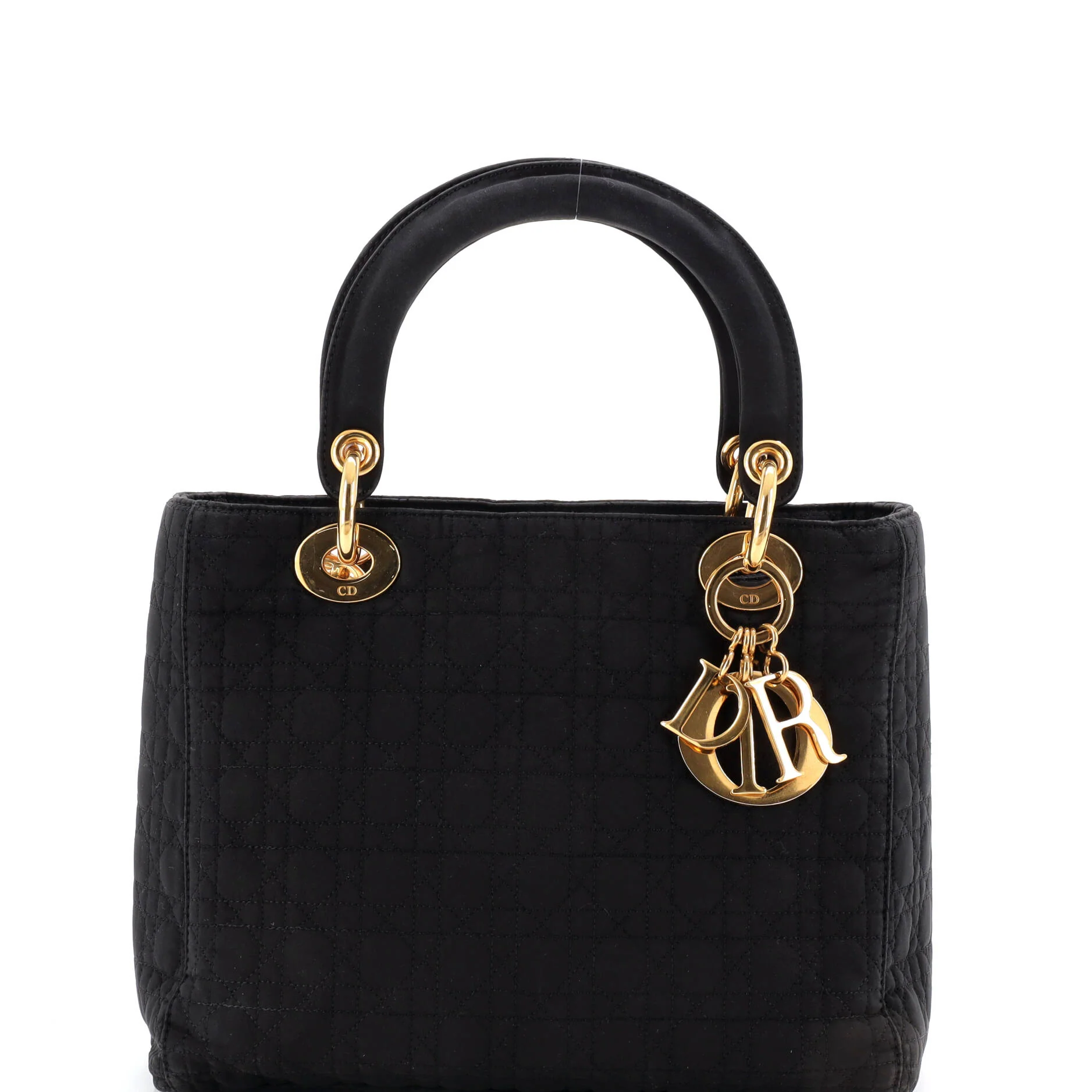 Vintage Lady Dior Bag Cannage Quilt Nylon Medium