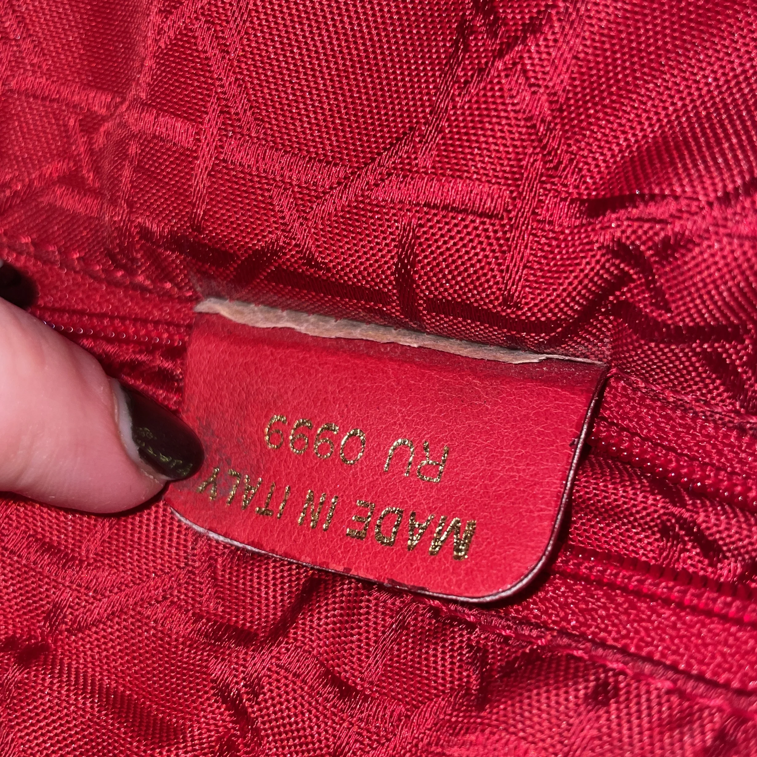 Vintage Lady Dior Bag Cannage Quilt Nylon Medium - Image 7