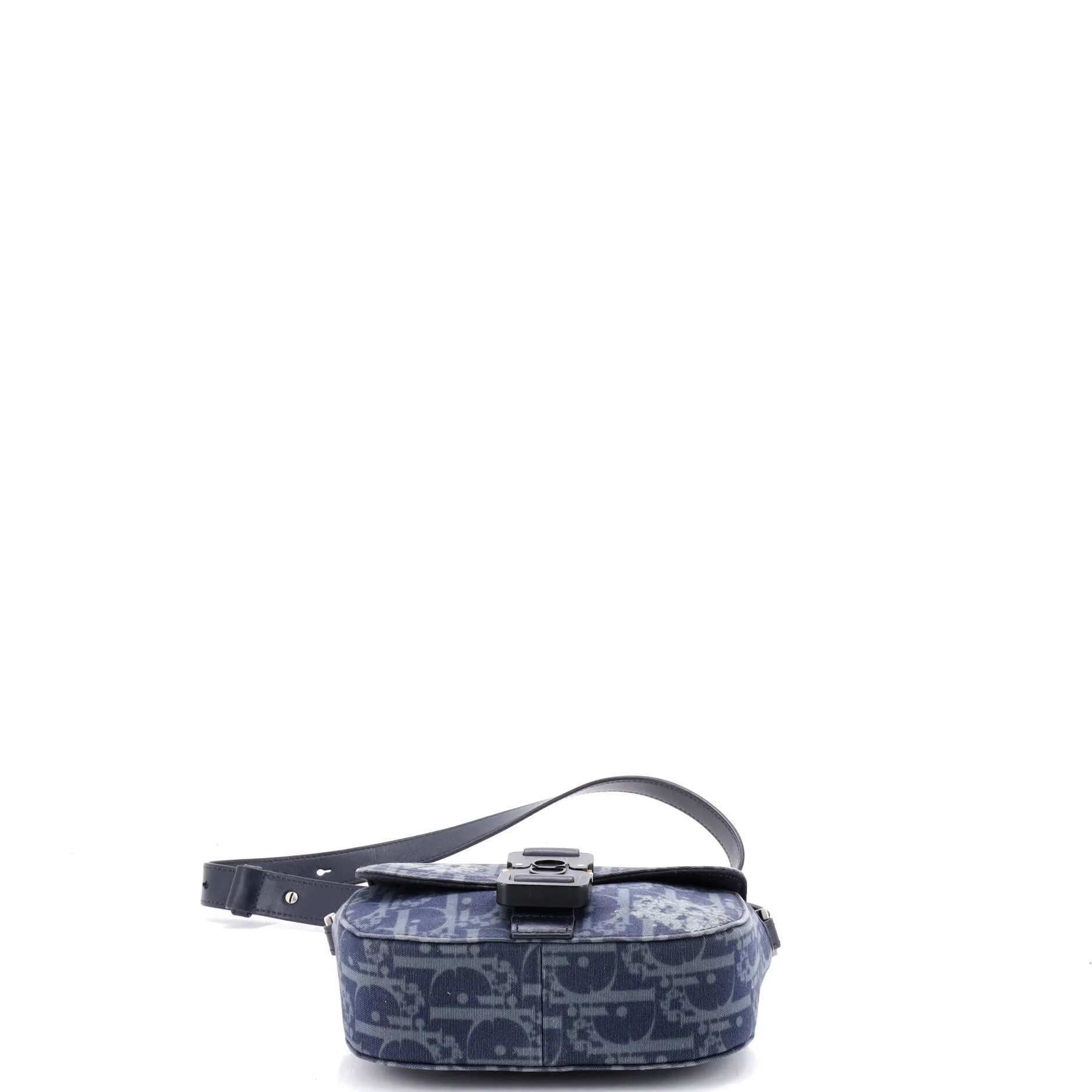 x Denim Tears Saddle Buckle Flap Messenger Bag Printed Oblique Denim Small - Image 4