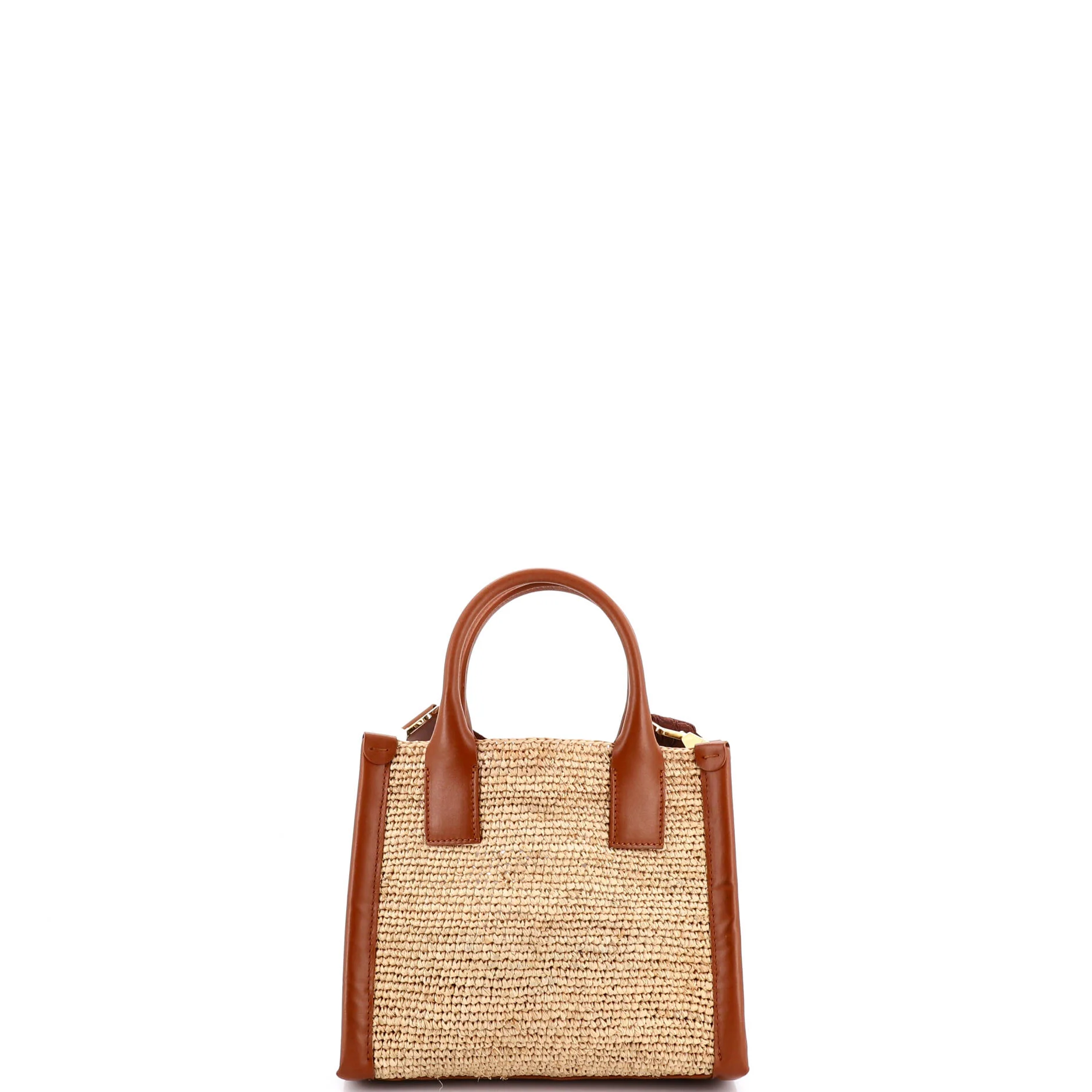 By My Side Tote Raffia with Leather Mini - Image 3