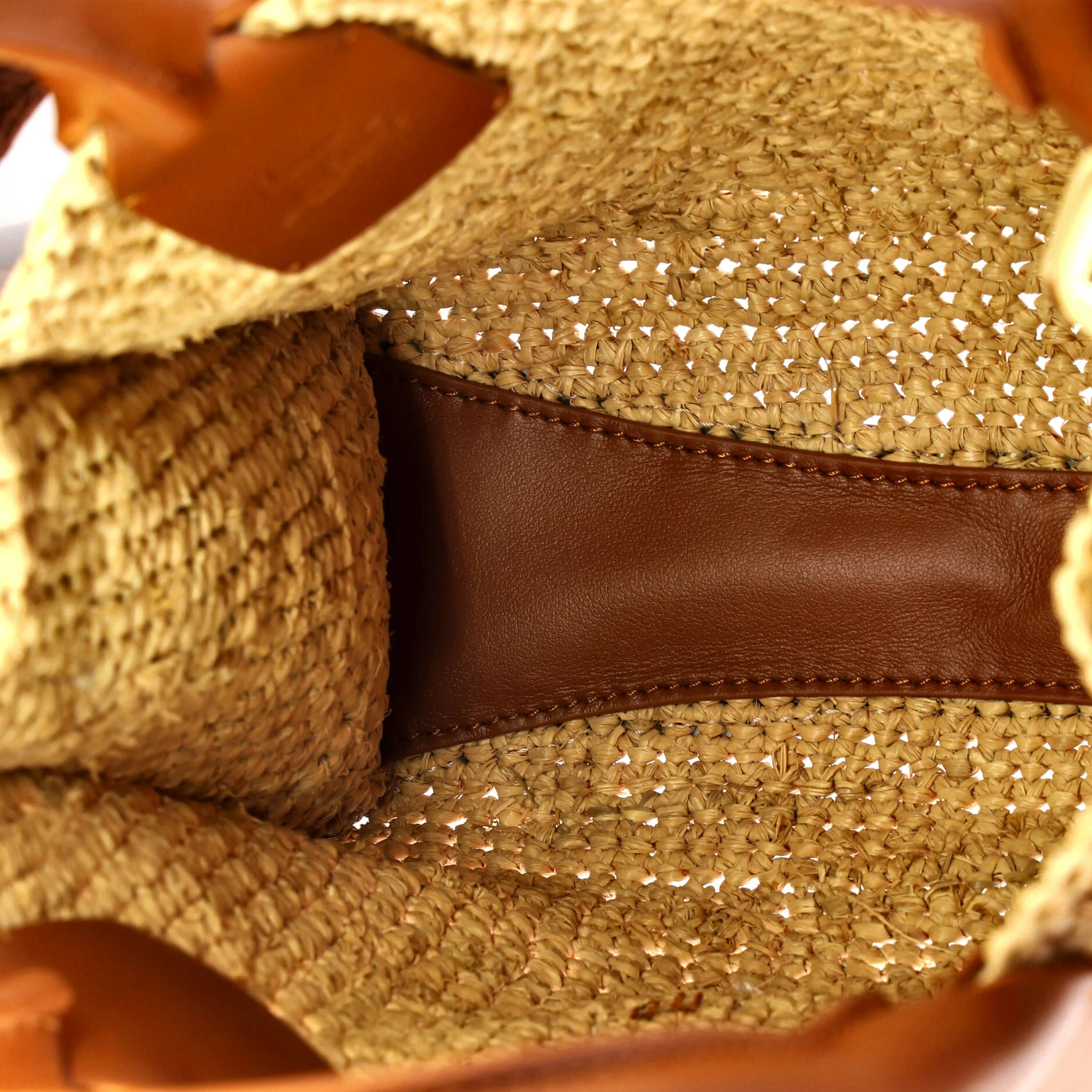 By My Side Tote Raffia with Leather Mini - Image 5