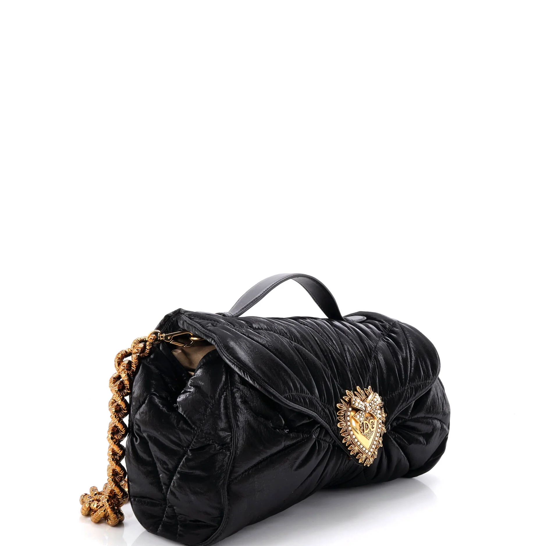 Devotion Soft Flap Chain Shoulder Bag Quilted Nylon - Image 2