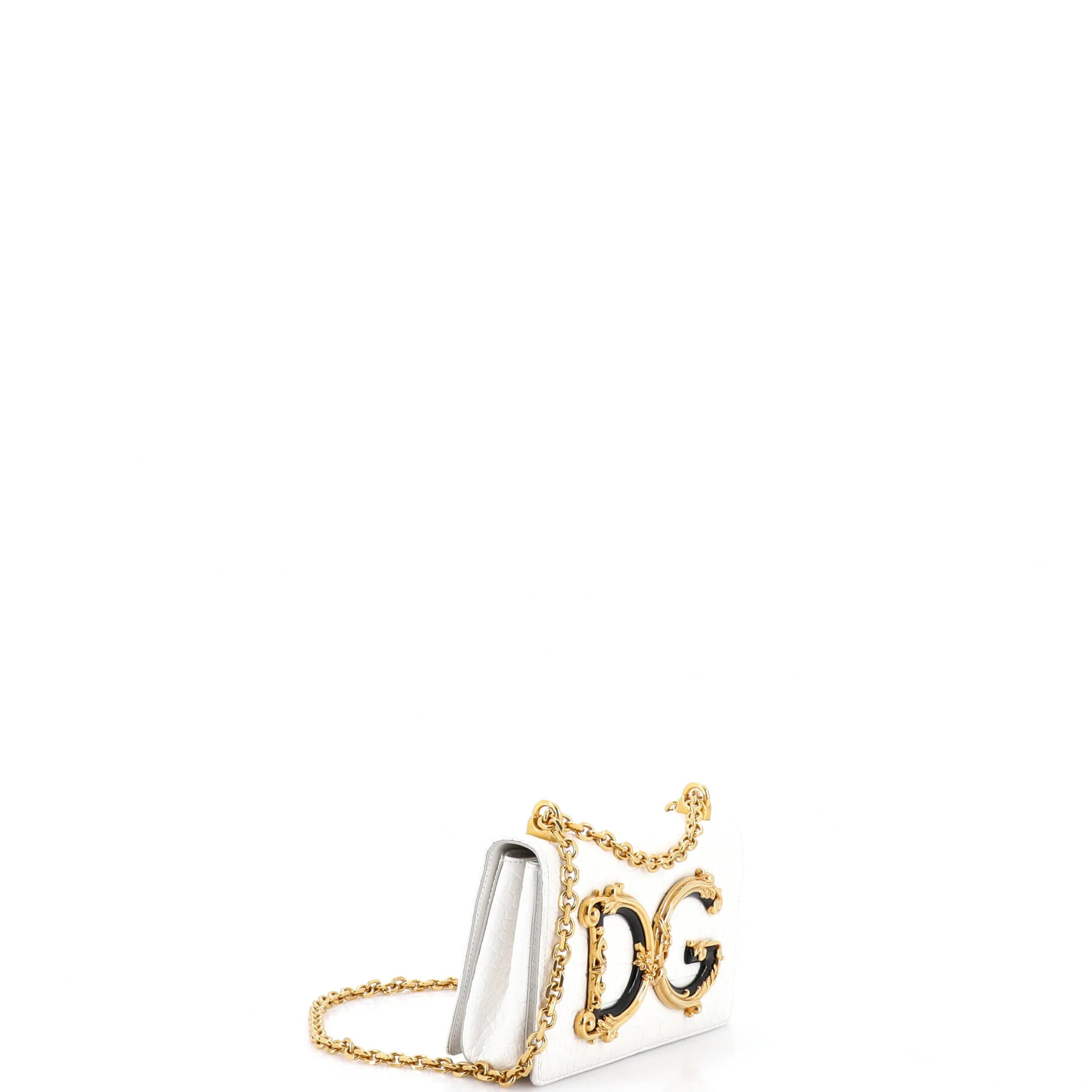 DG Girls Flap Bag Crocodile Embossed Leather Small - Image 2