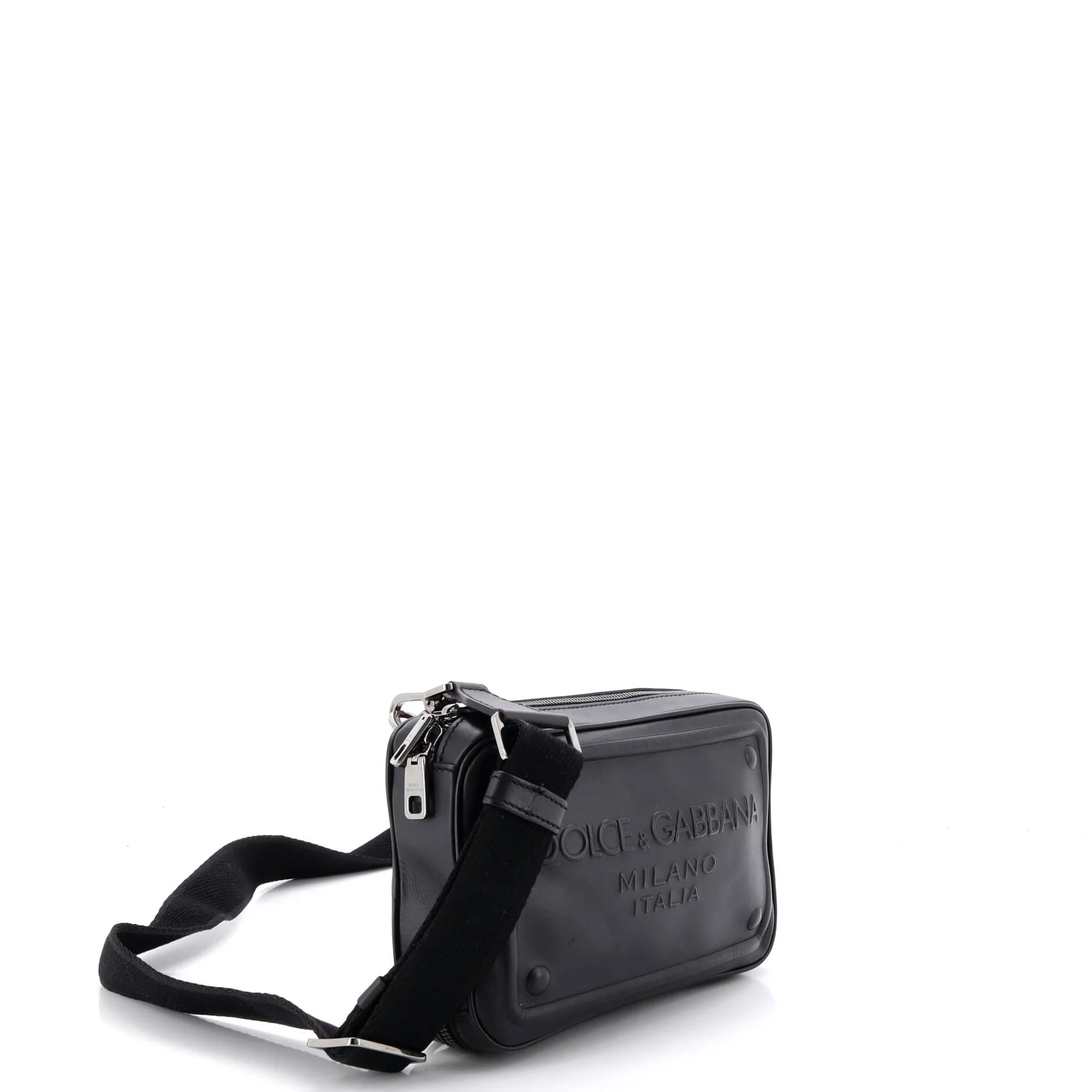 Raised Logo Crossbody Bag Embossed Leather - Image 2