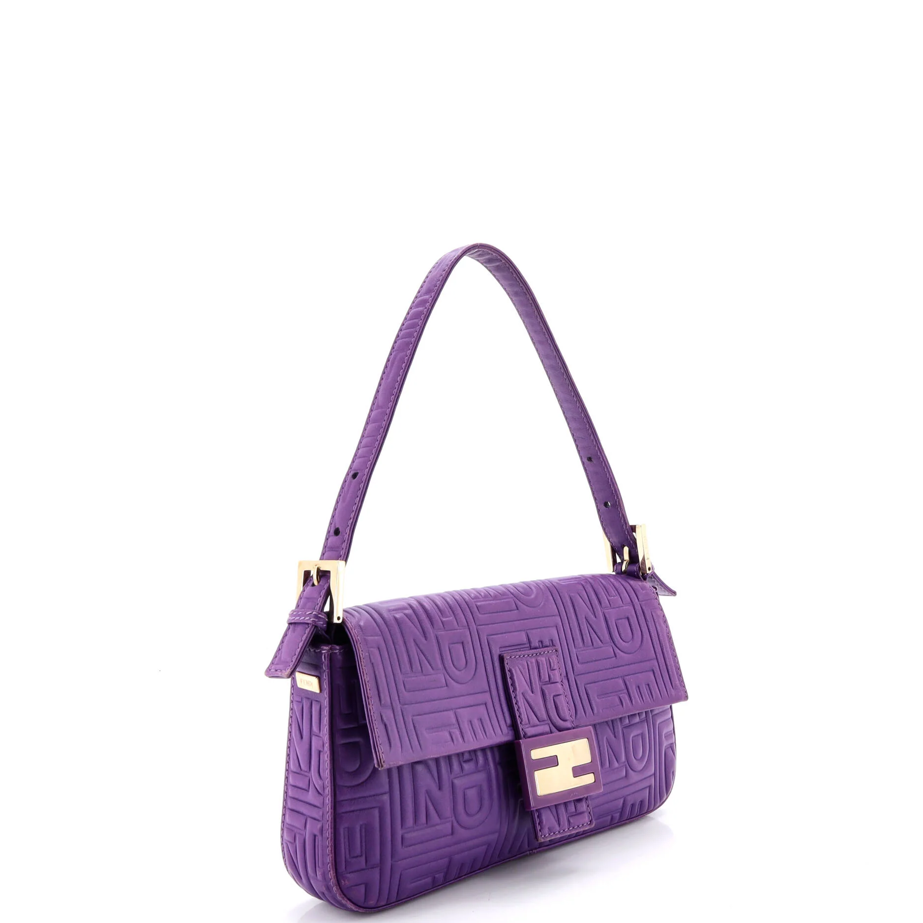 Baguette Bag Logo Embossed Leather Small - Image 4